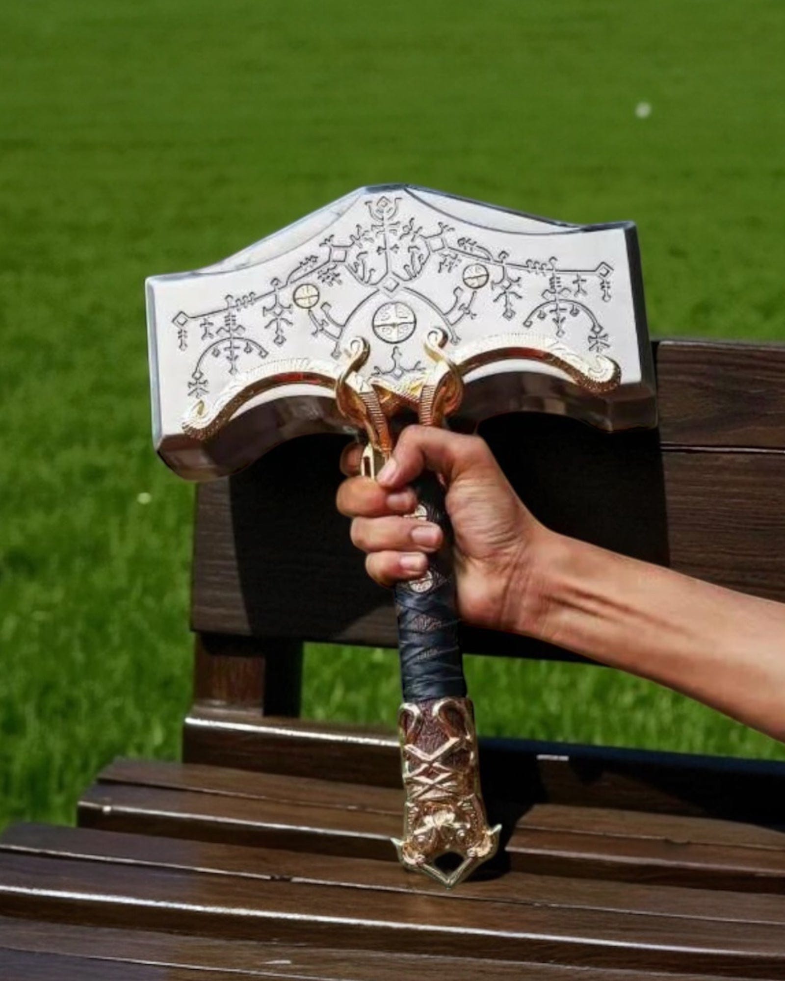 cskforged Hunting knives Without Engraving Thor’s Legacy – Glow-in-the-Dark Mjolnir Steel Hammer