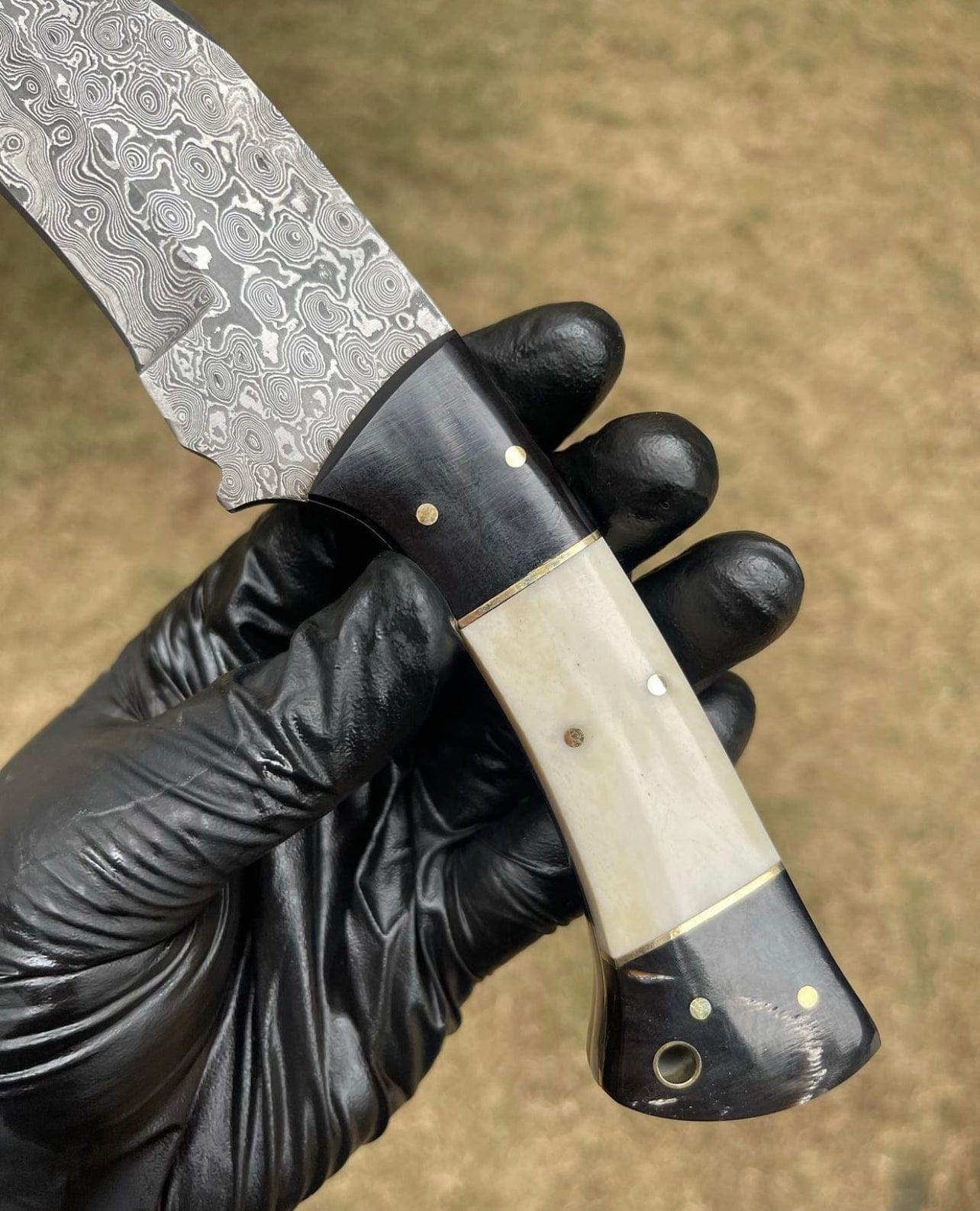cskforged Hunting & Survival Knives Black & White Edition Damascus Steel Hunting Knife