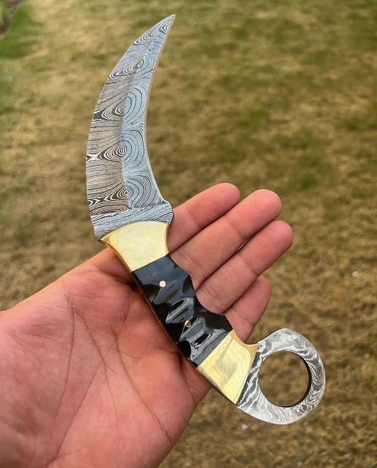 cskforged Karambit Custom Handmade Damascus steel Ring Tail karambit knife