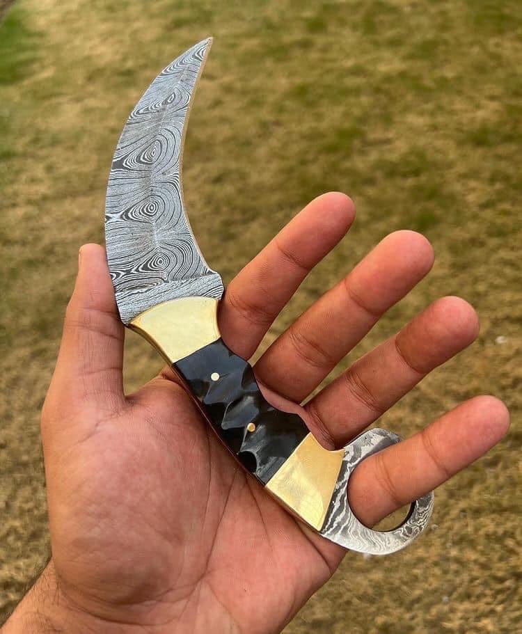 cskforged Karambit Custom Handmade Damascus steel Ring Tail karambit knife