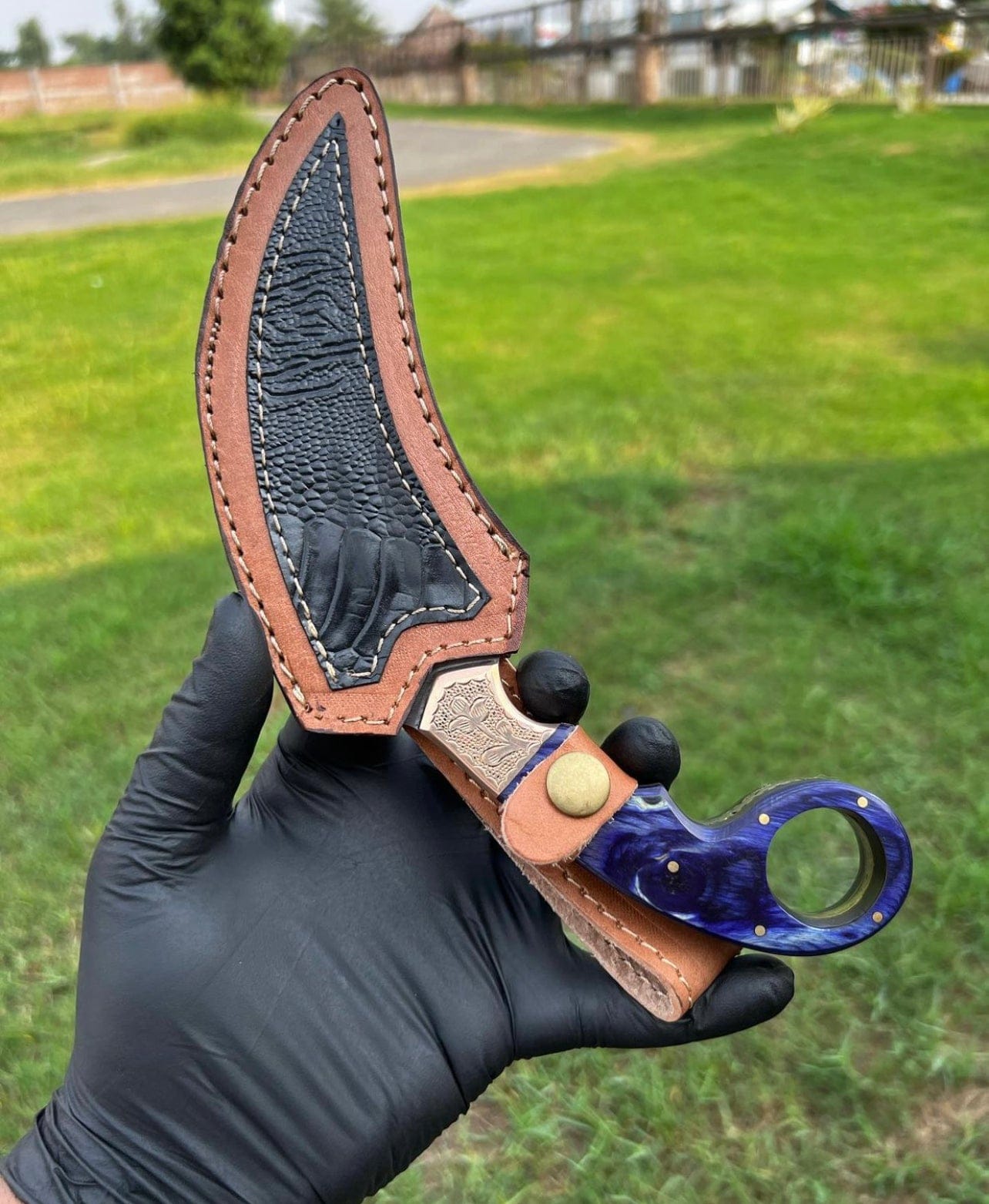 cskforged Karambit Custom Handmade Damascus steel Ring Tail karambit knife