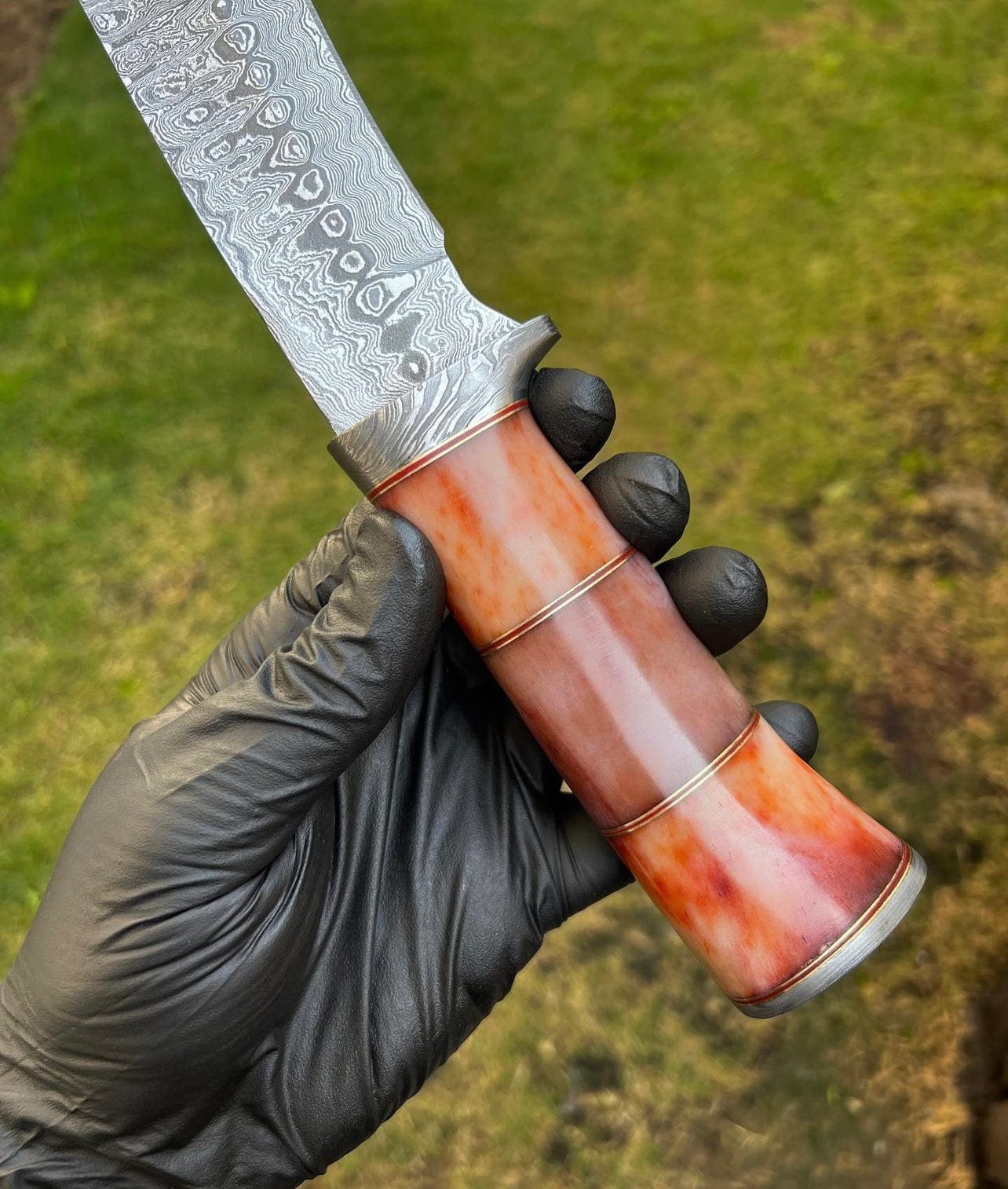 cskforged Knife Damascus Steel Camping Trailing Pointknife