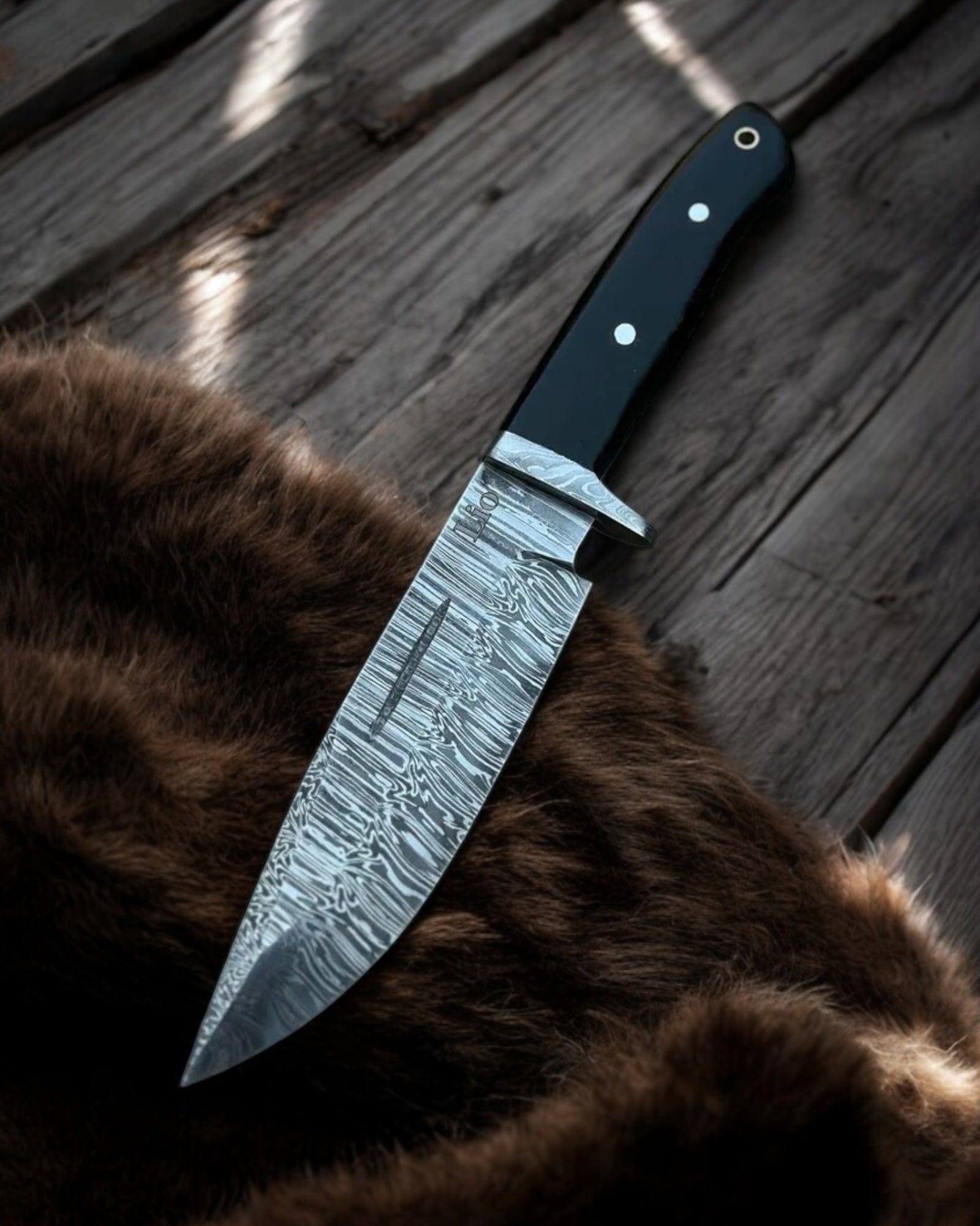 cskforged Knife Fire Pattern Damascus Steel Hunting Knife G10 Handle for Unmatched Grip