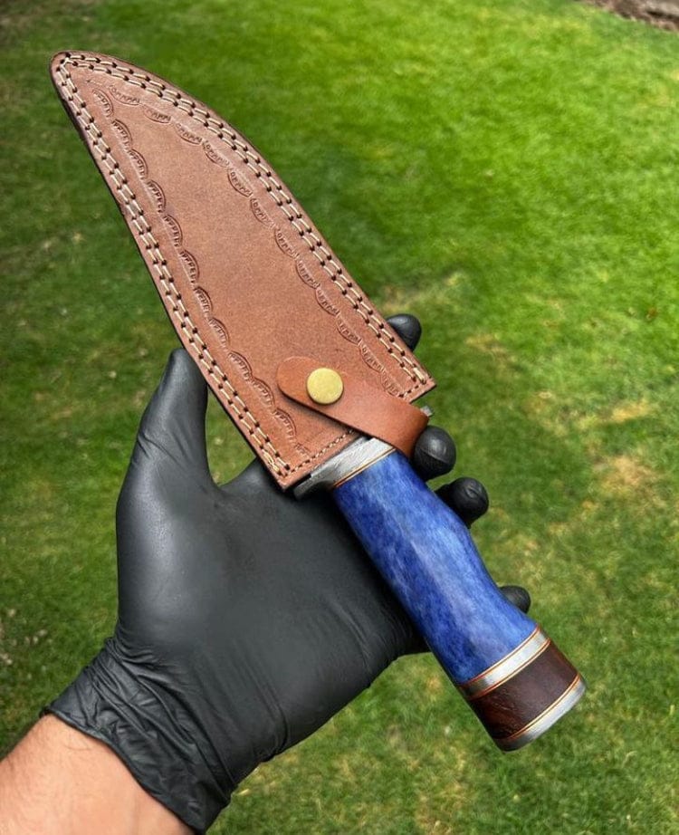 cskforged Knife Handmade Damascus Steel Classic Outdoor Trailing Point Blade Camping knife