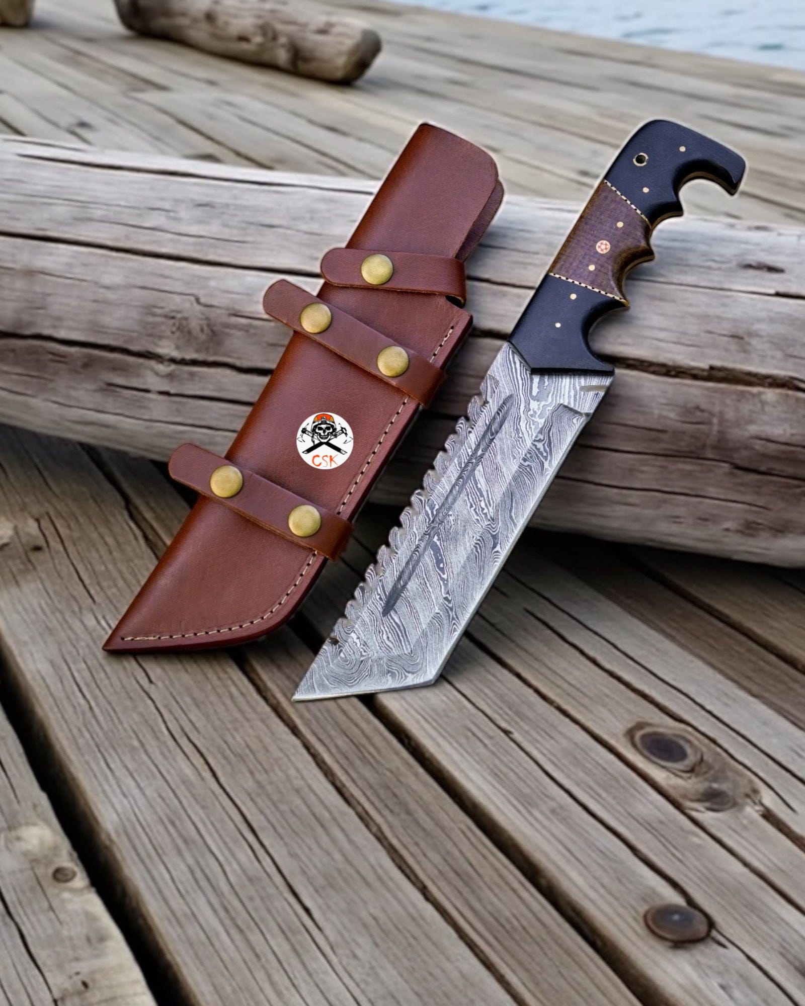 cskforged Knife Handmade Damascus Steel Voyager Vanguard Hunting Knife