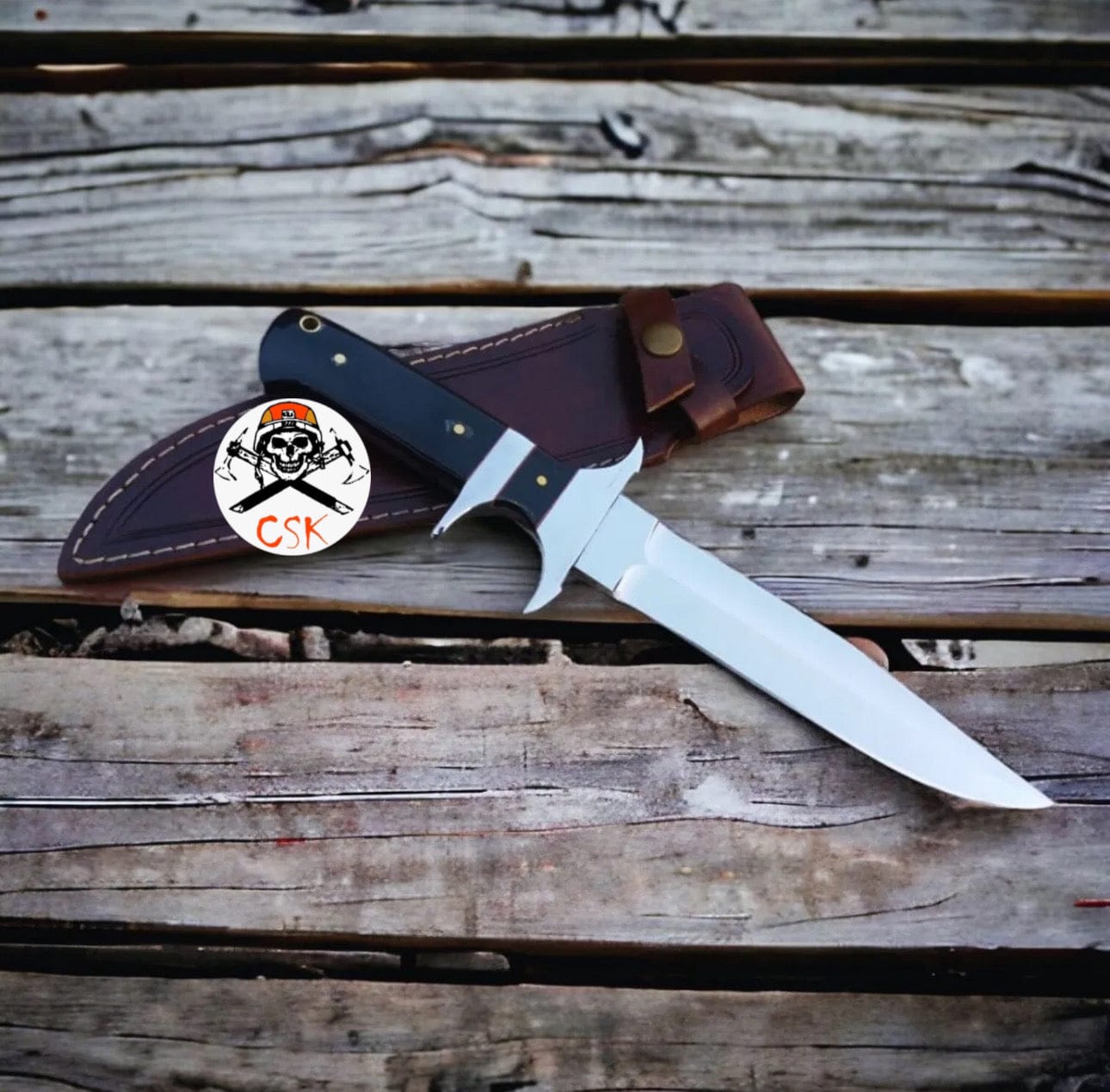 cskforged Knife Handmade Finger Guard Loveless Knife with Micarta Handle- Full Tang build