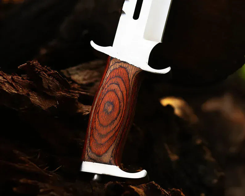 cskforged Knife Handmade Stainless Steel blade Rambo Knife With Pakka Wood handle, Steel Guard & Pommel