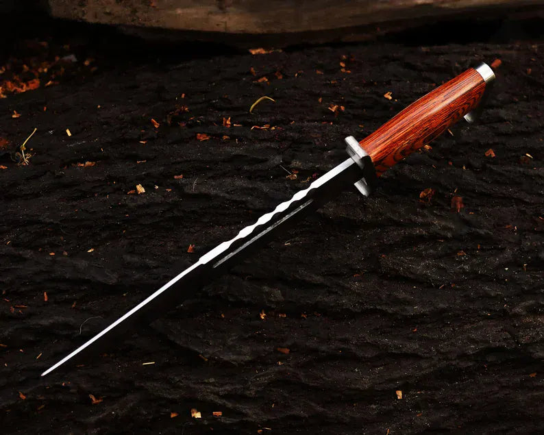 cskforged Knife Handmade Stainless Steel blade Rambo Knife With Pakka Wood handle, Steel Guard & Pommel