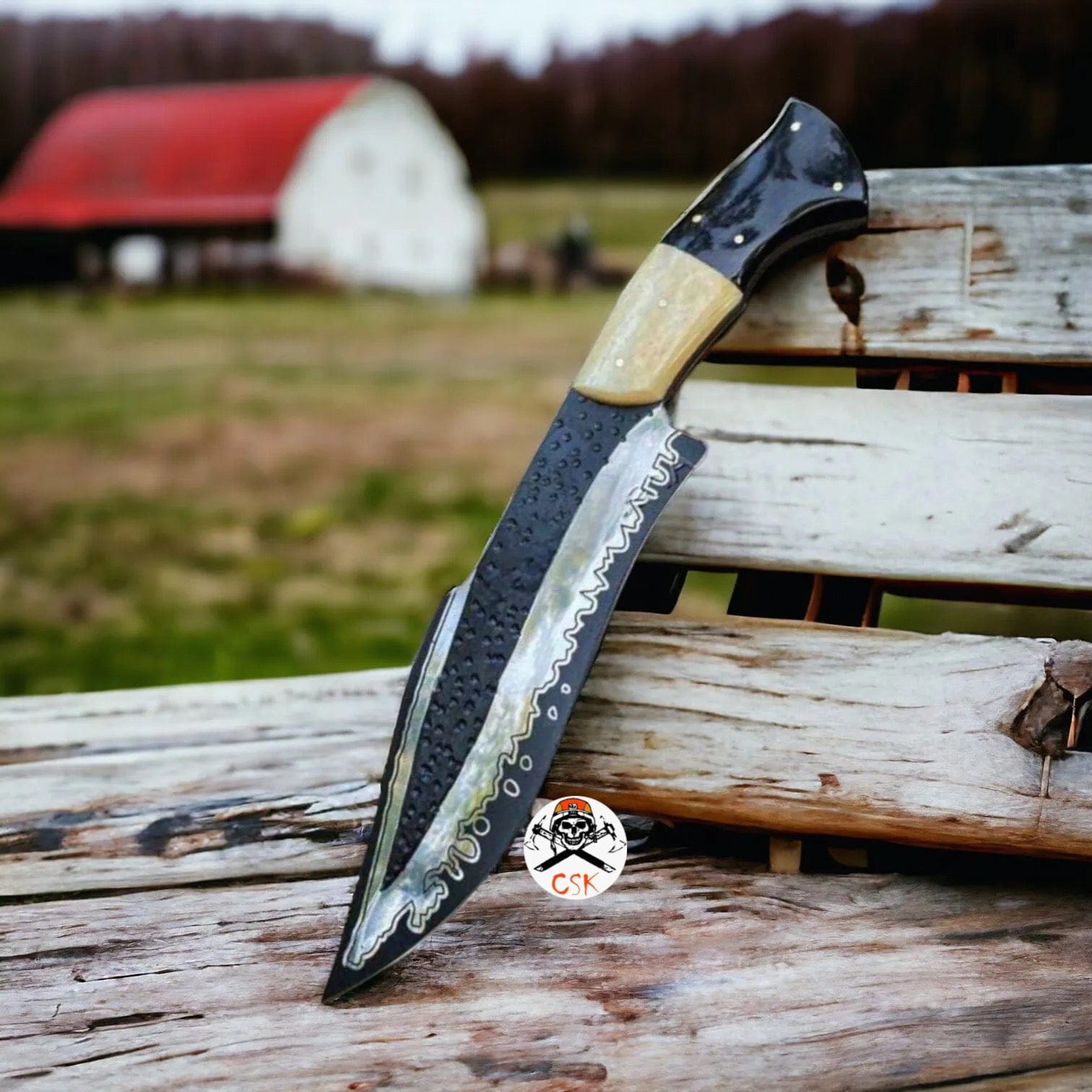 cskforged Knife Hunting Survival Knife with D2 steel Blade