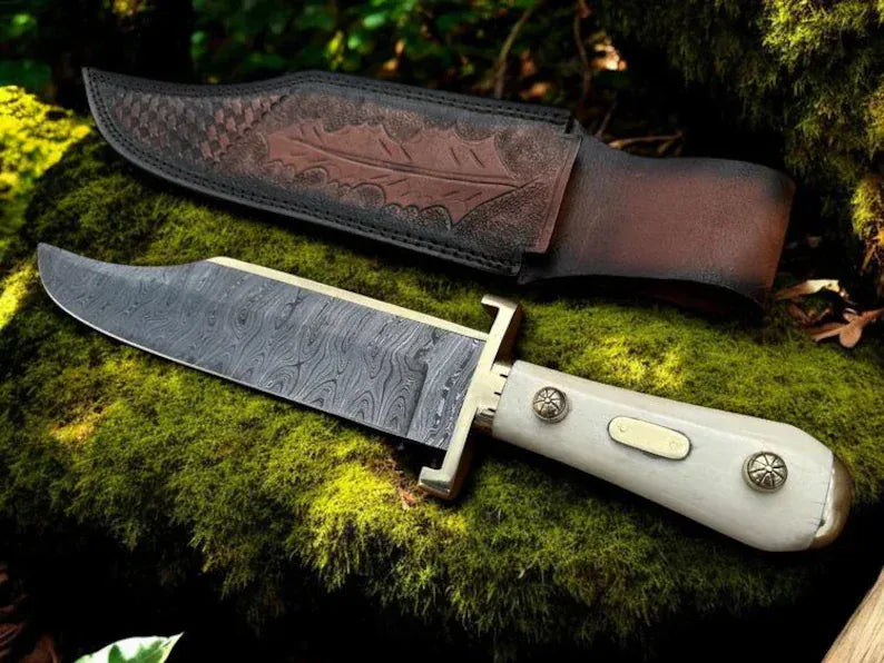 cskforged Knife Legendary Western Knife – Custom Handmade Damascus Steel Blade with Bone Handle