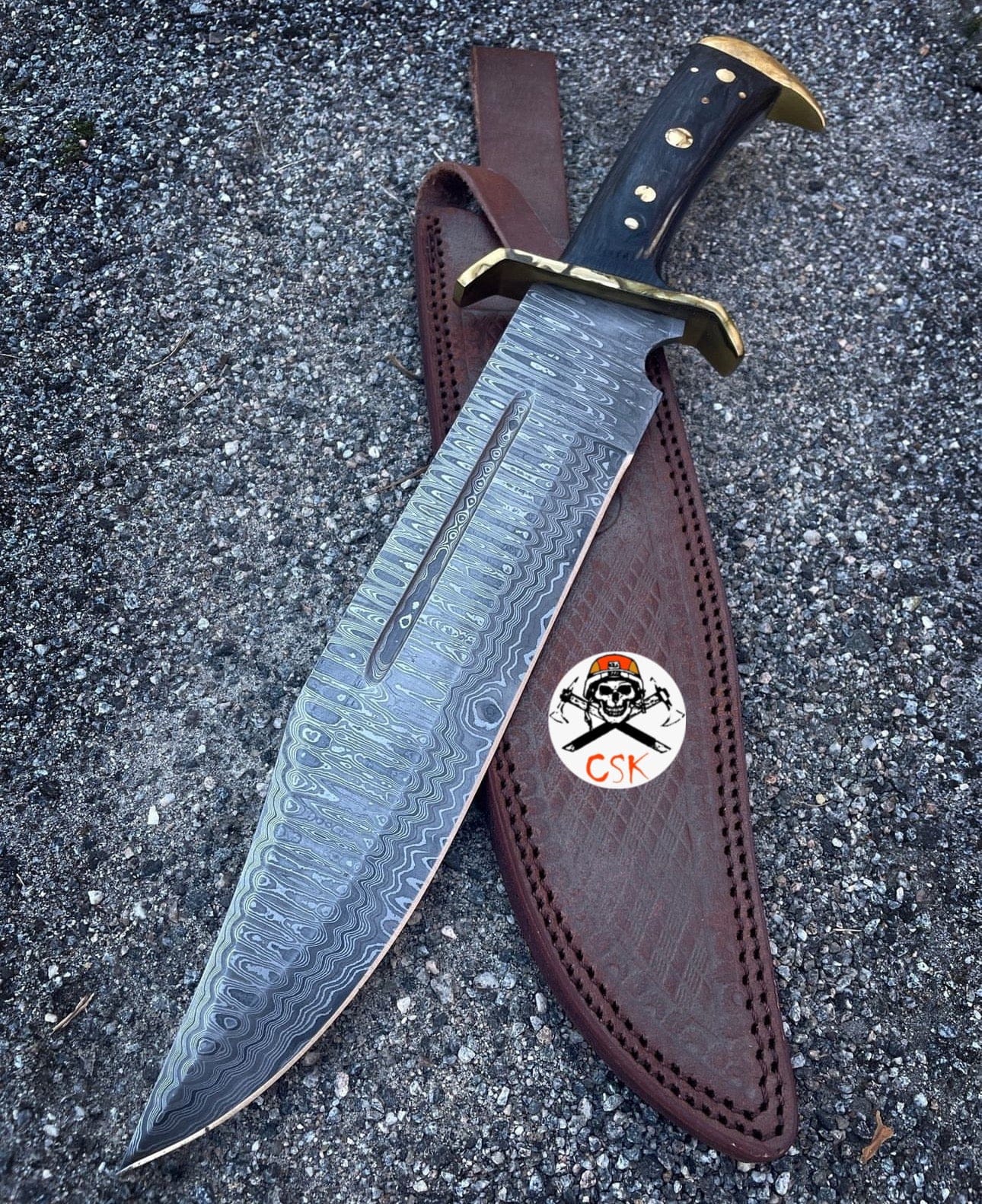 cskforged Knife Timber Rattler Western Outlaw Damascus Knife With Full Tang Beast of a Blade by cskforged