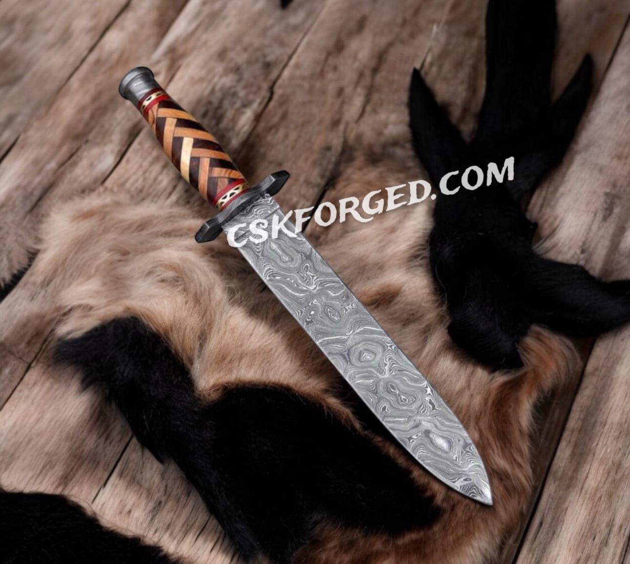 cskforged Knight sword Chrome Tooth Damascus" – Hand-Forged Sword Limited Edition Battle-Ready Blade