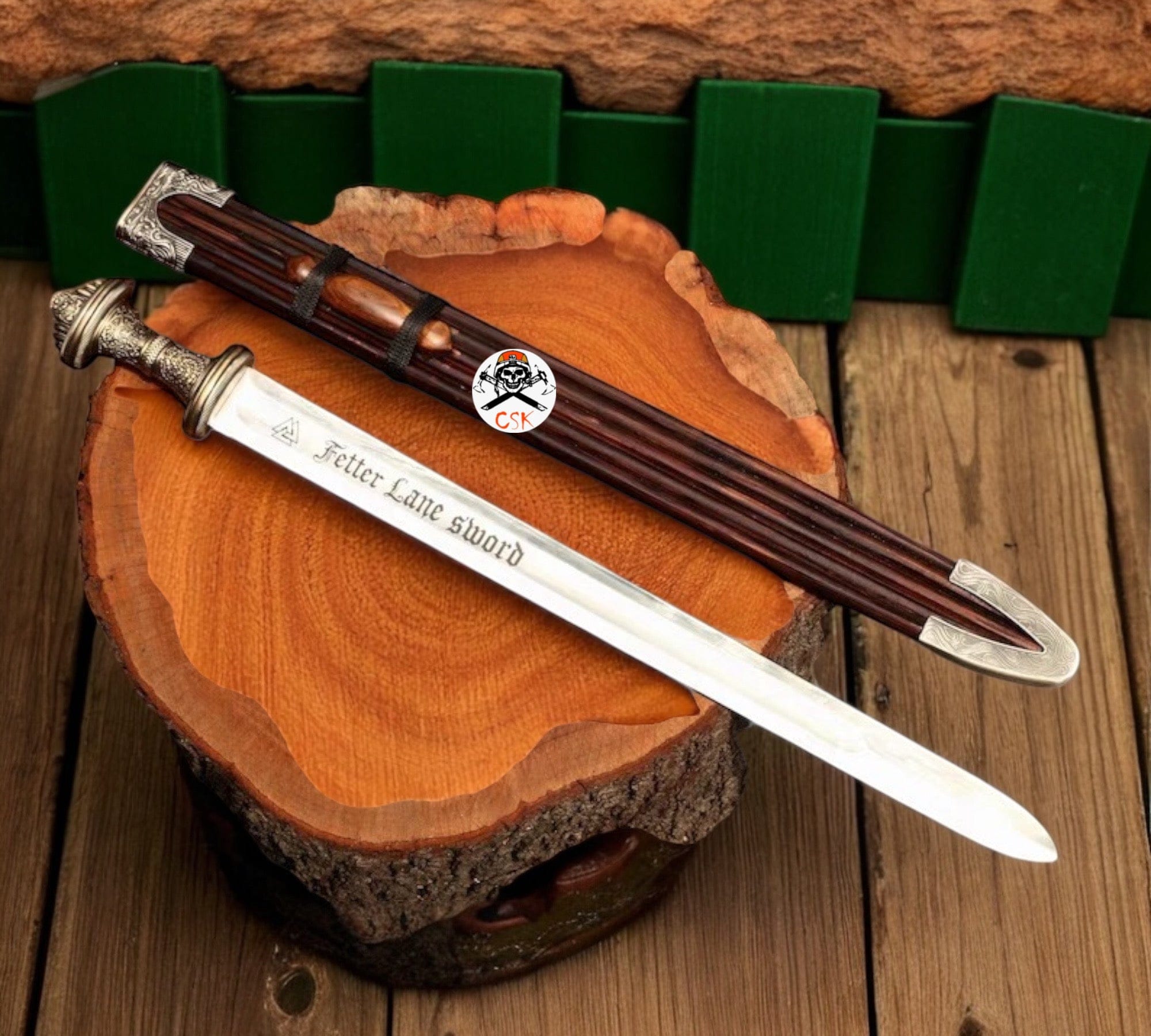 cskforged Knight sword Fetter Lane Sword with Ornate Guard & Scabbard