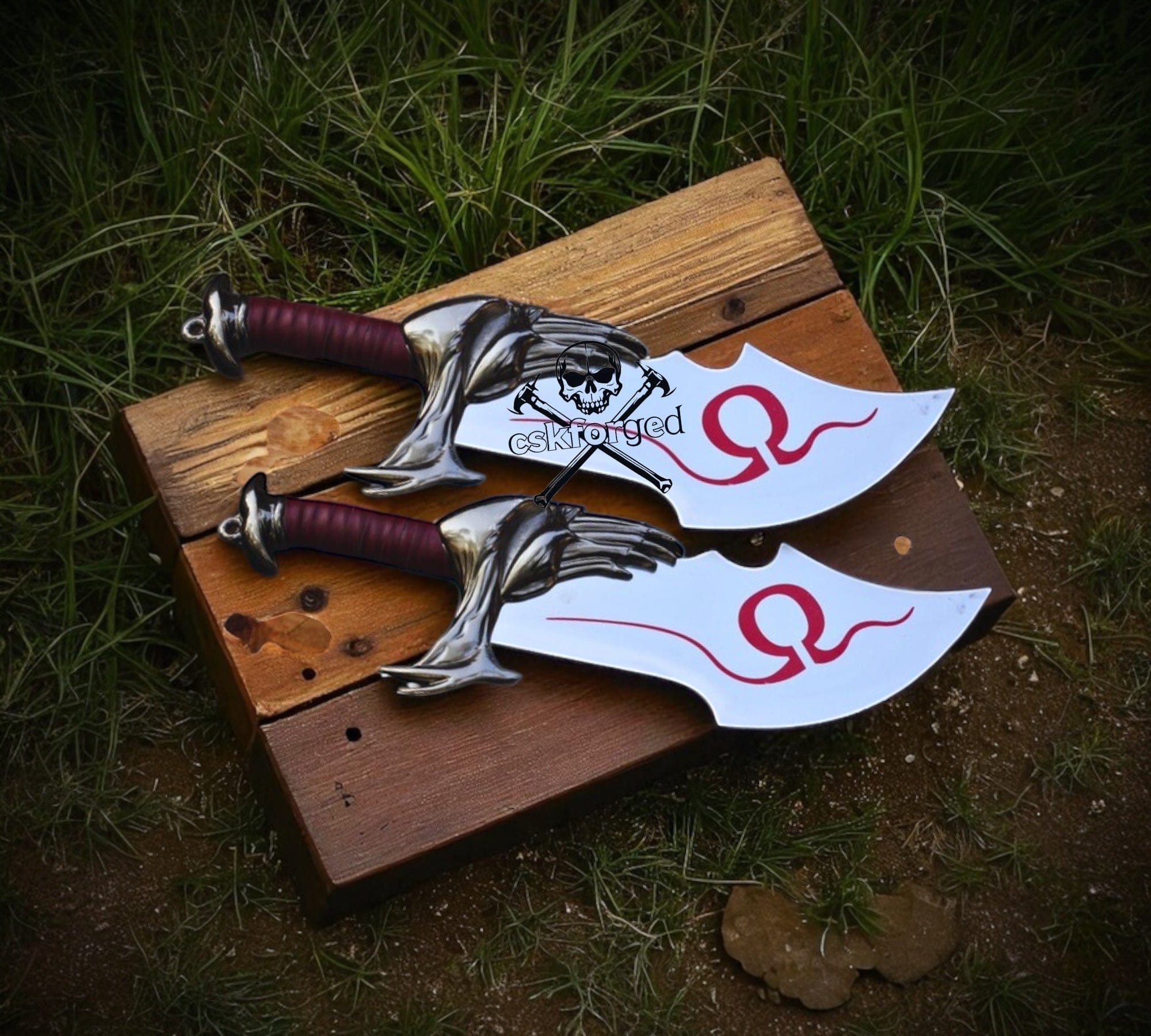 cskforged Knight sword God Of War Twin Blades Set