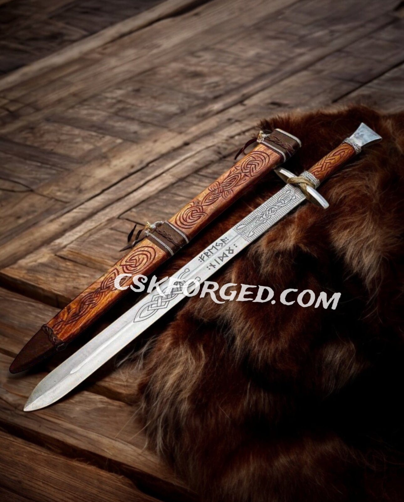 cskforged Knight sword King Arthur & Hilt Medieval /Viking Valhalla Handmade New Stainless Steel Sword