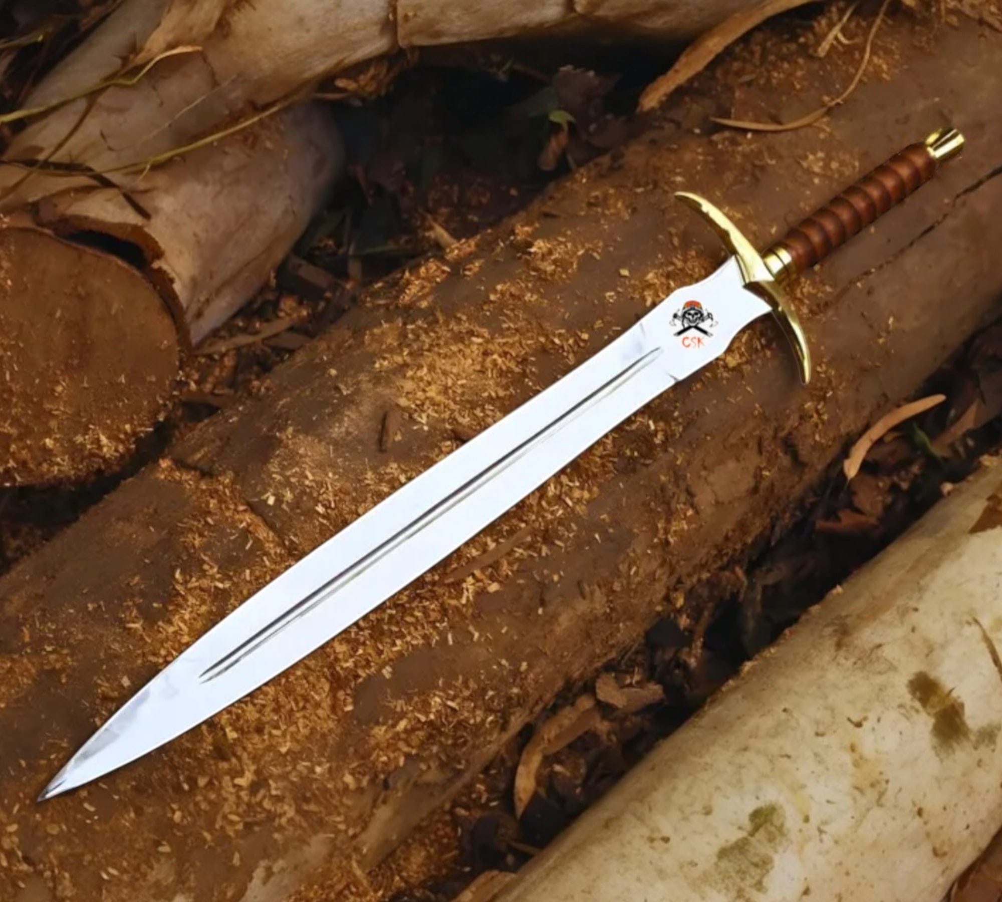 cskforged Knight sword Kingslayer Arming Sword with Mirror Polish Blade
