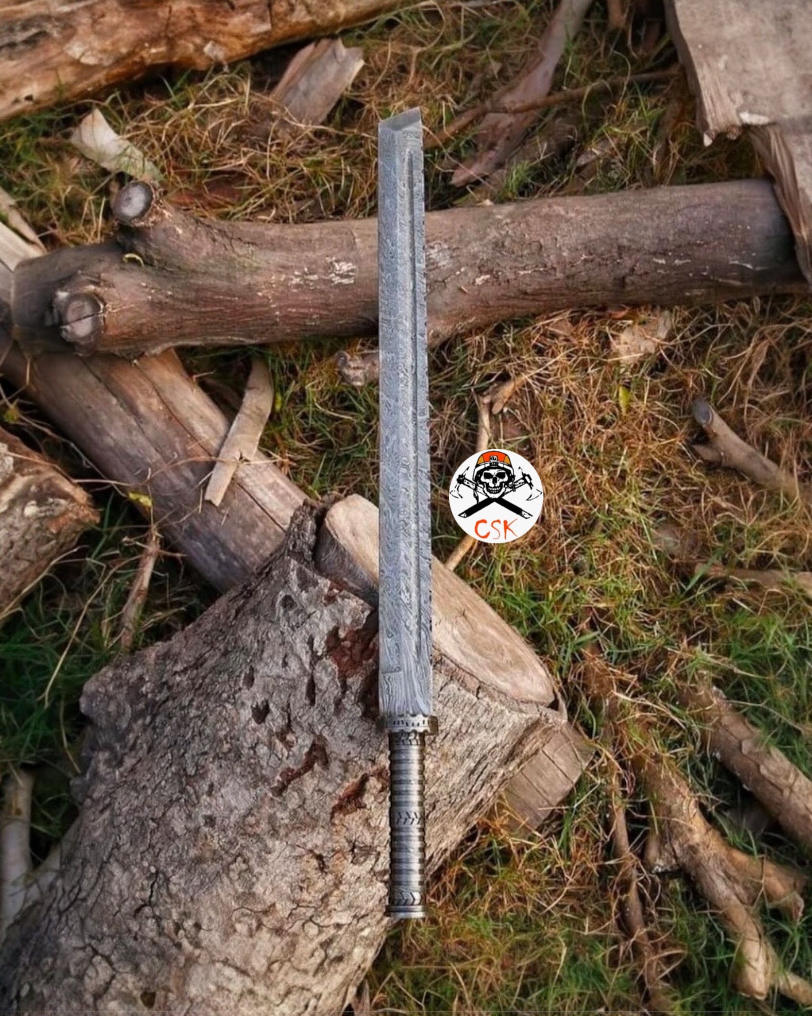 cskforged Knight sword Shadow Fang – Damascus Steel Tanto Blade Sword