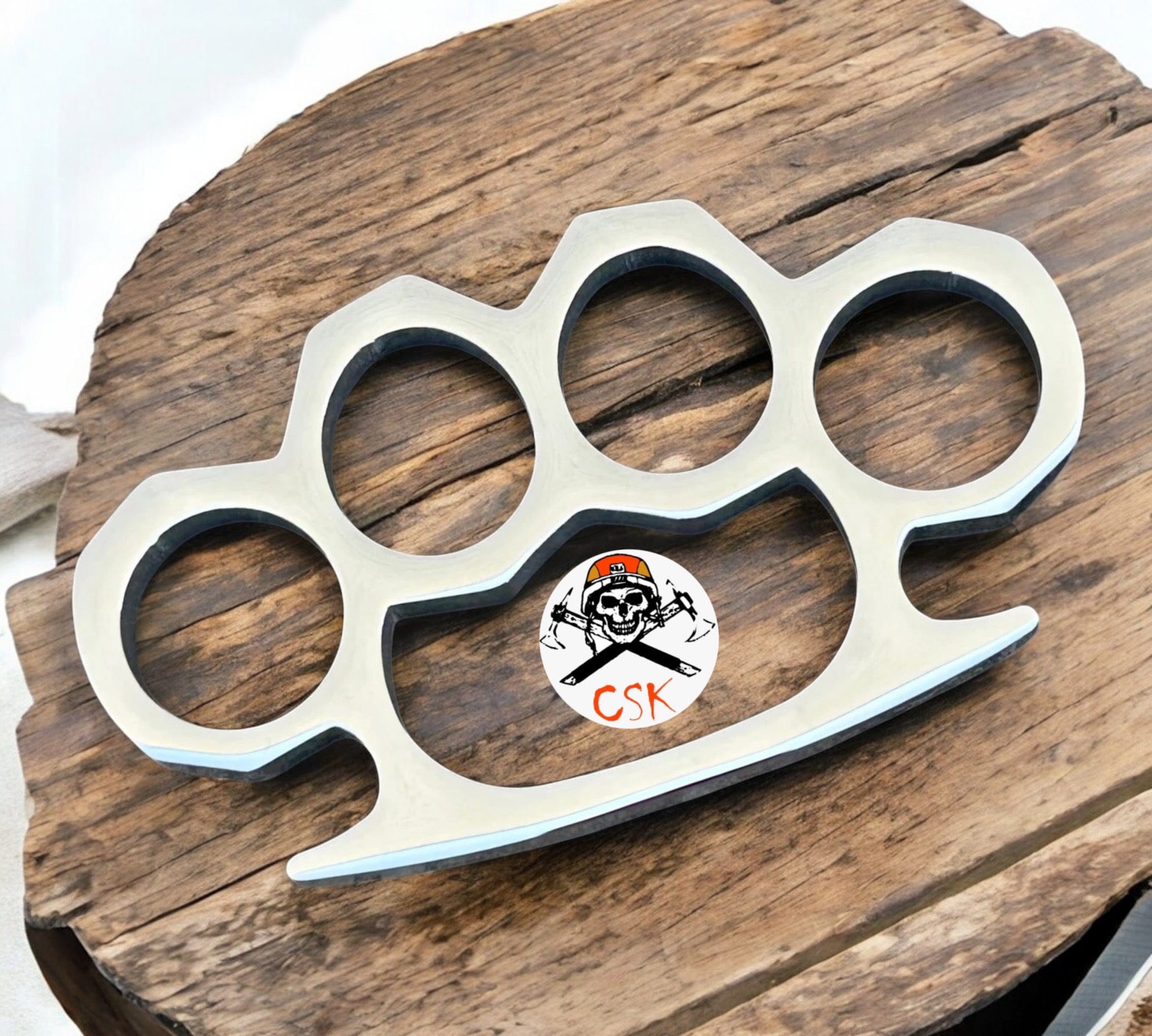 cskforged Mirror Polish Stainless Steel Knuckle With Leather Case