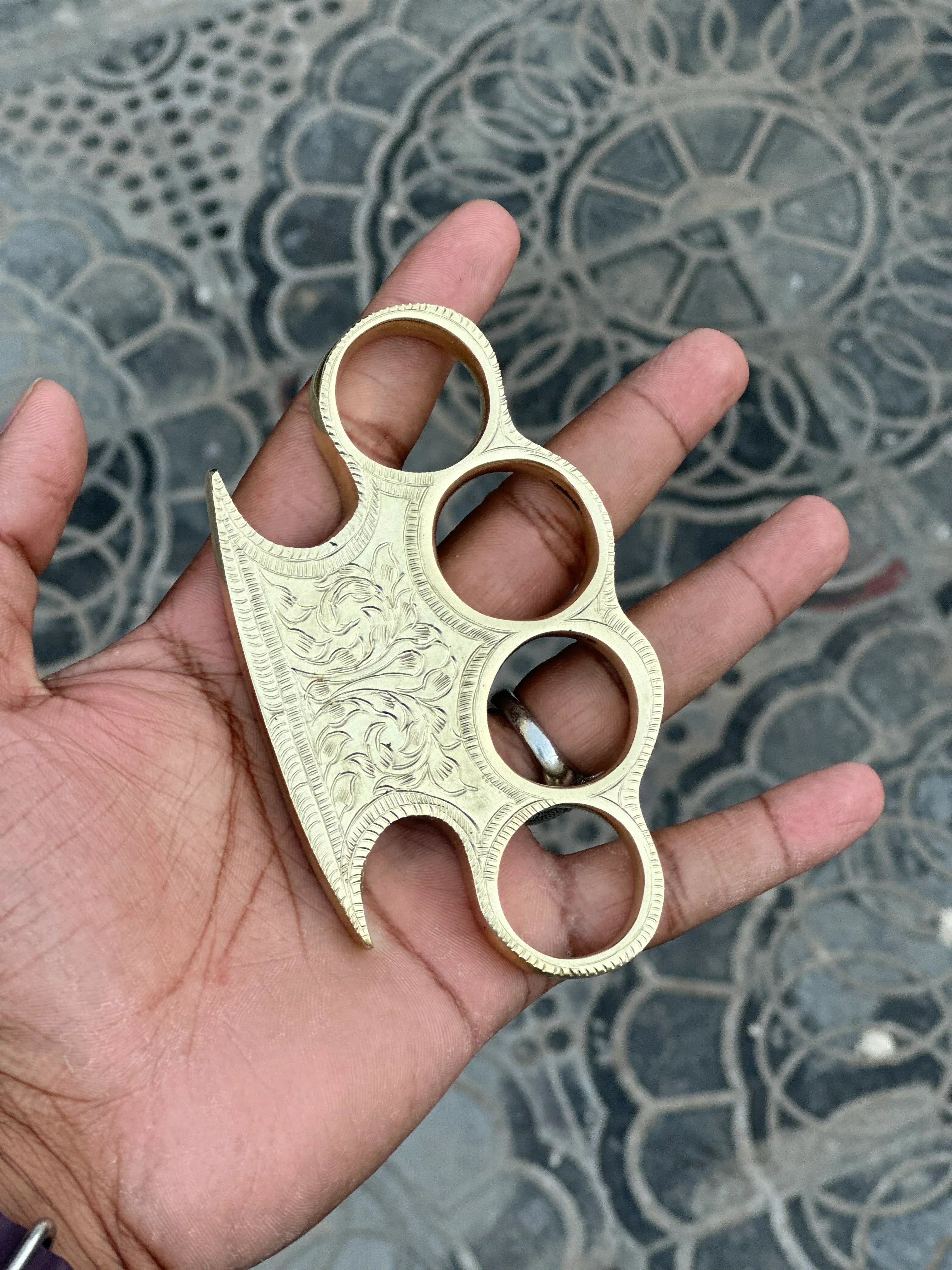 cskforged Premium Handmade Brass Engraved Knuckle
