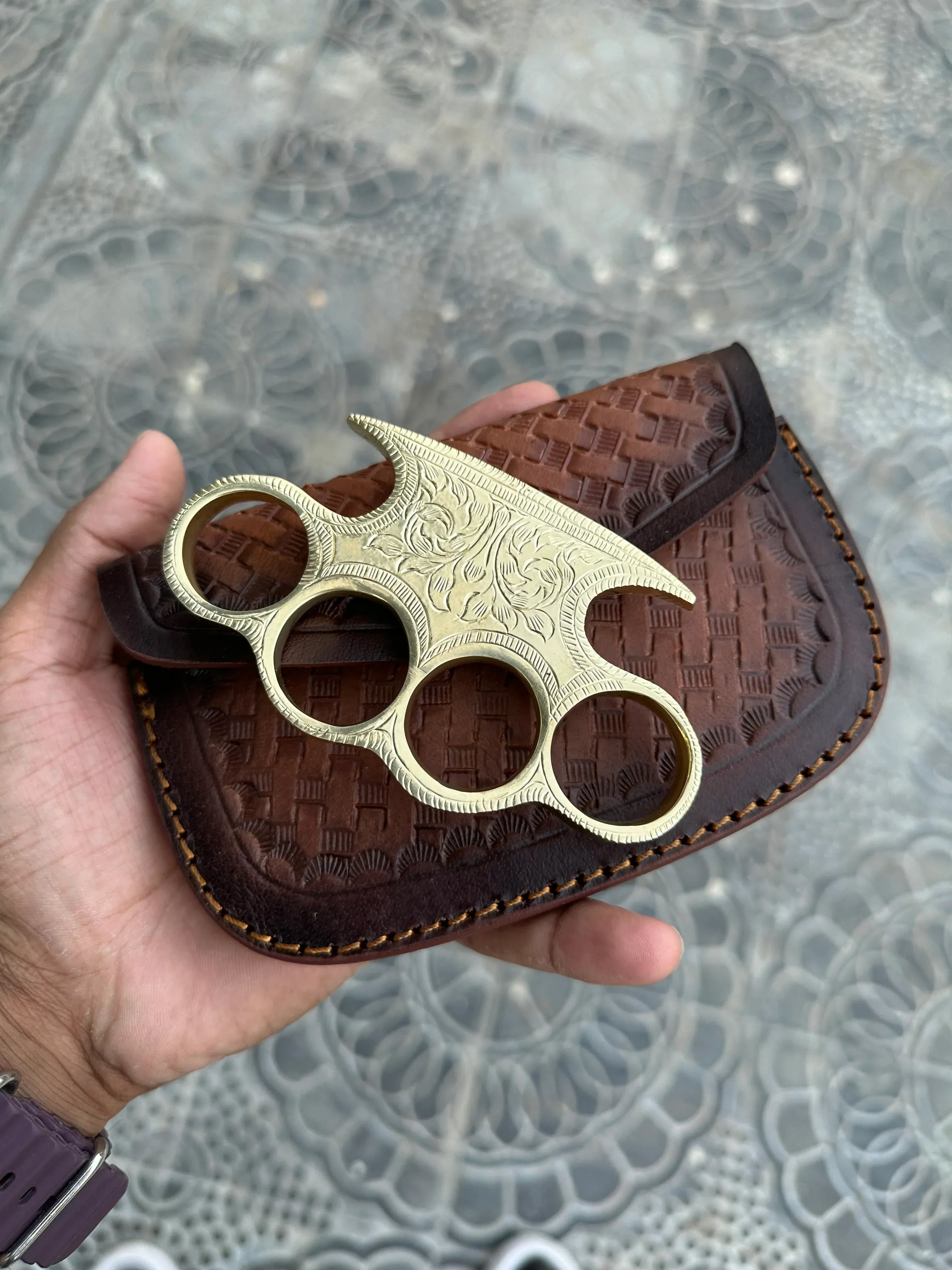 cskforged Premium Handmade Brass Engraved Knuckle