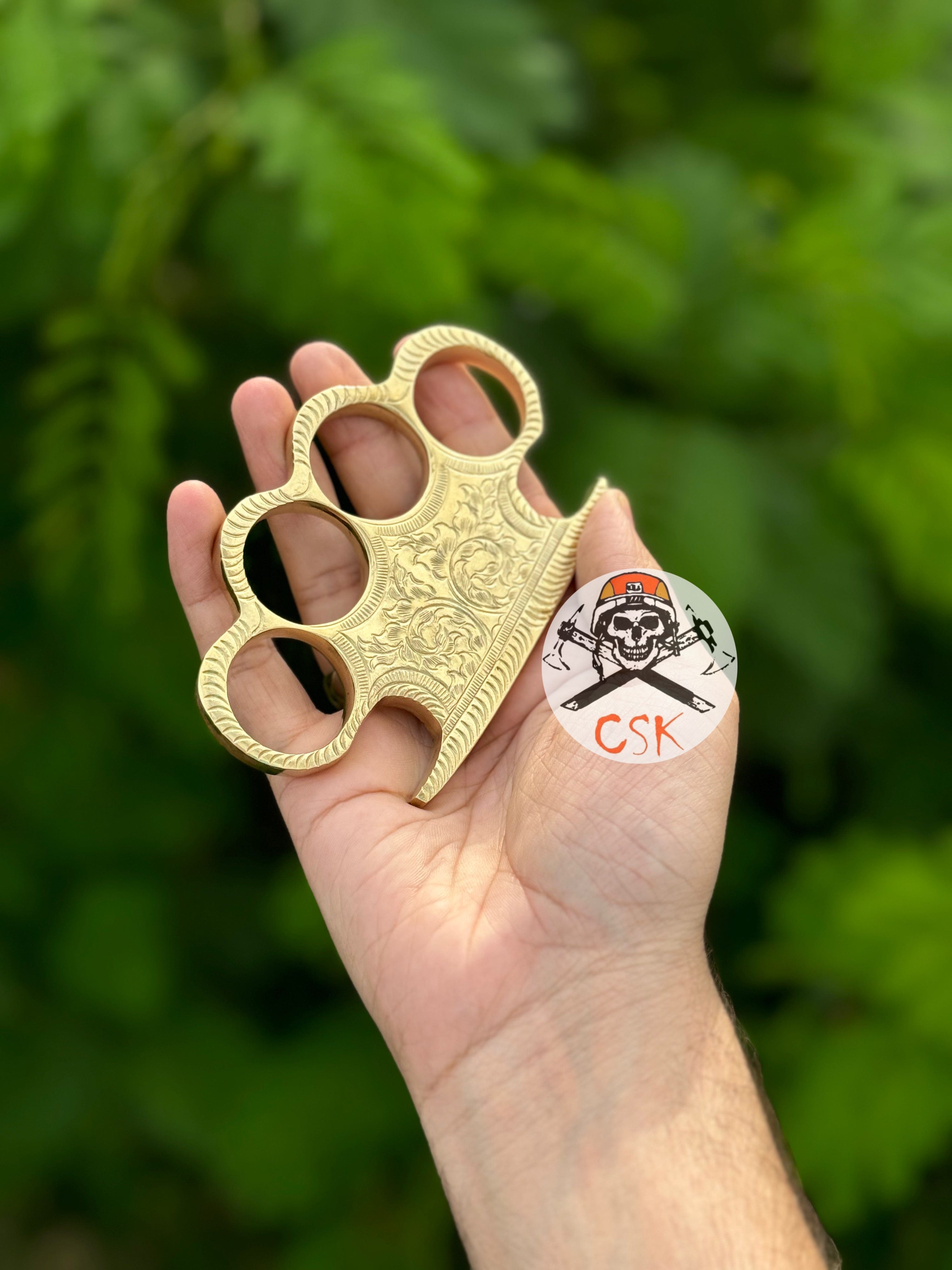 cskforged Premium Handmade Brass Engraved Knuckle