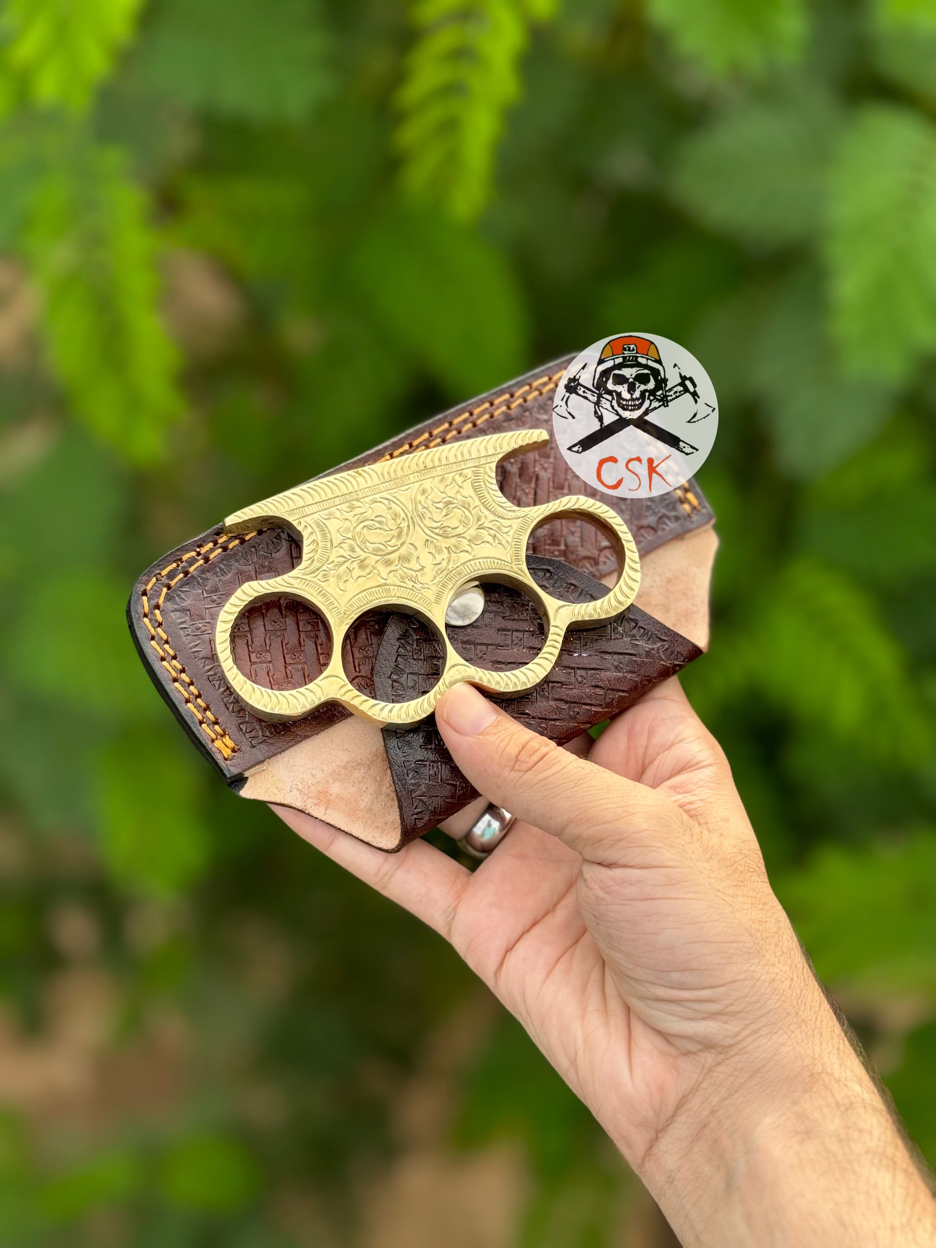 cskforged Premium Handmade Brass Engraved Knuckle