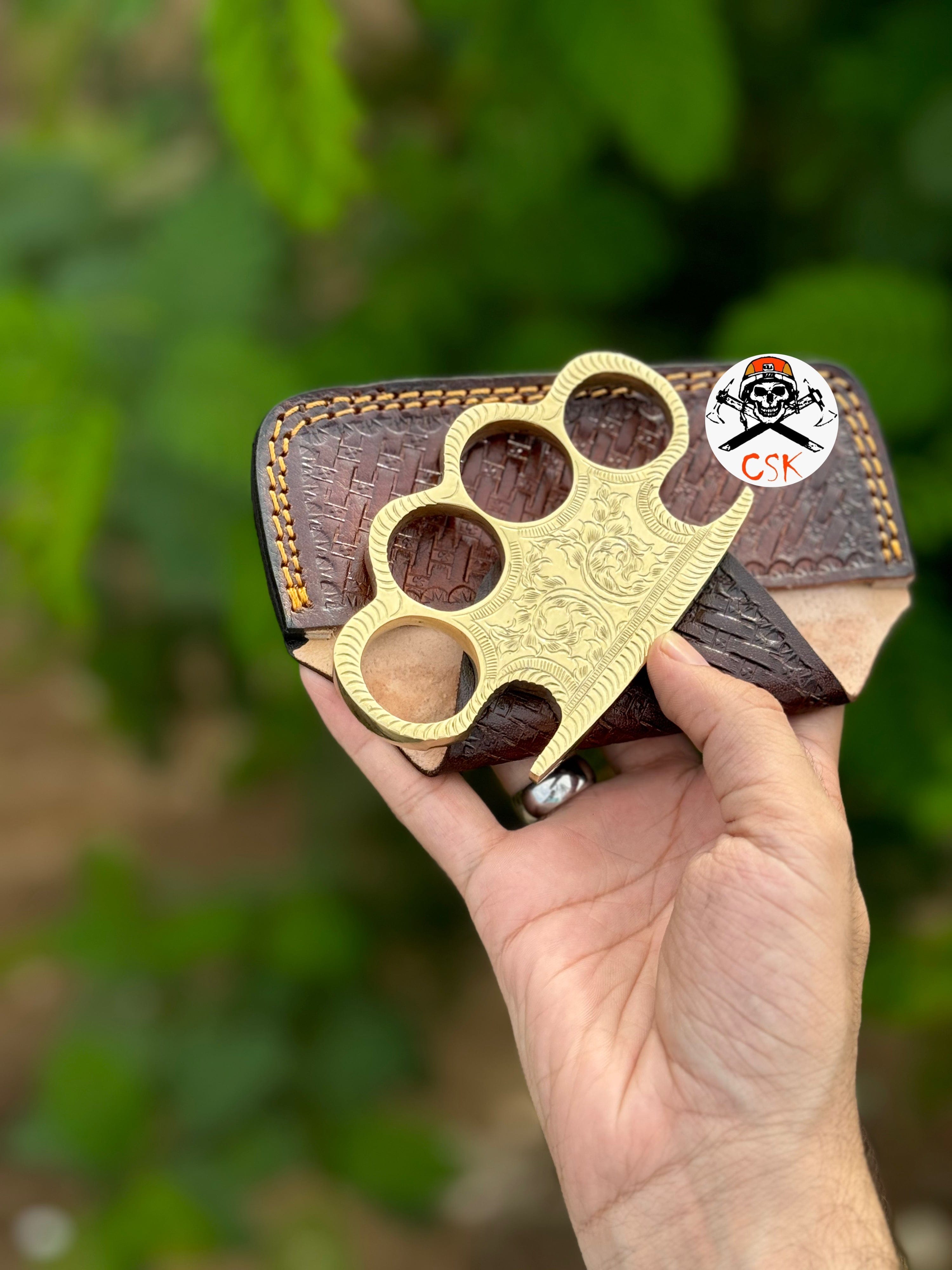 cskforged Premium Handmade Brass Engraved Knuckle