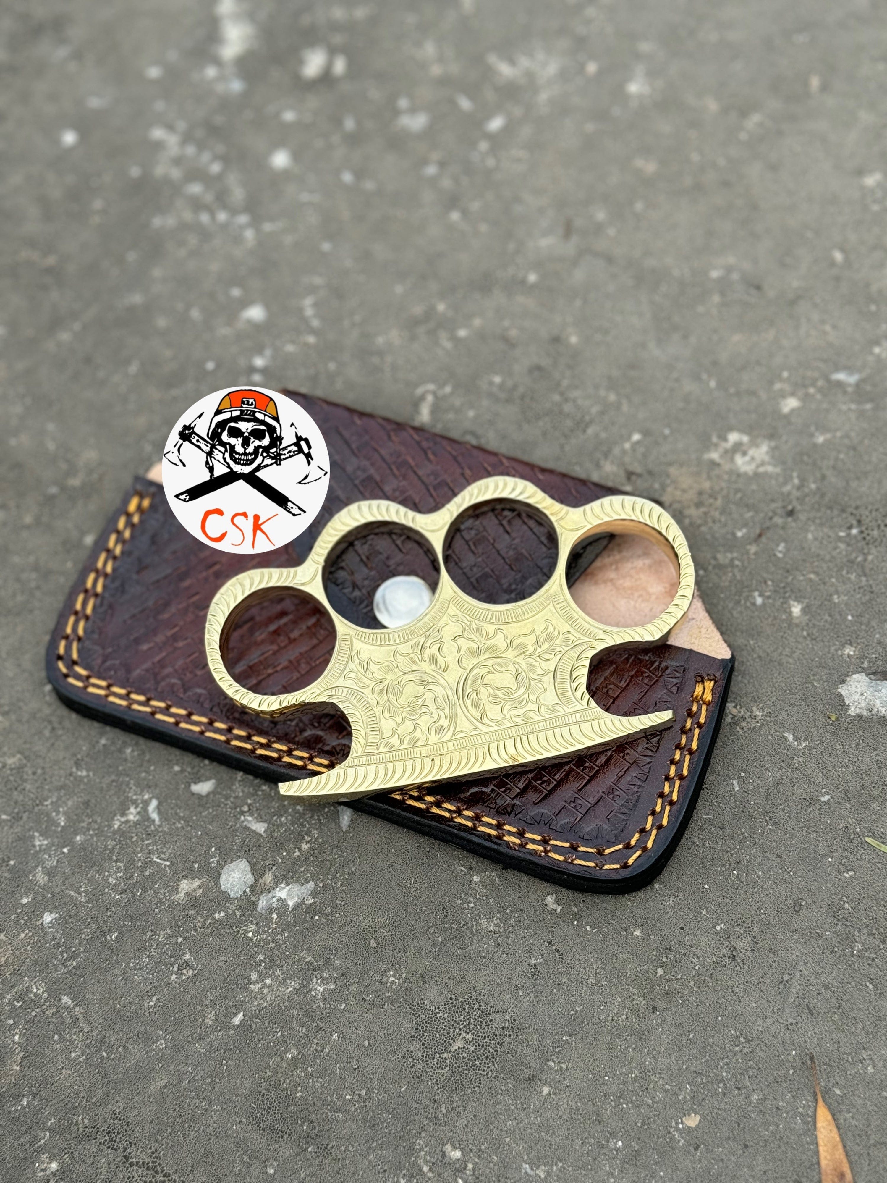 cskforged Premium Handmade Brass Engraved Knuckle