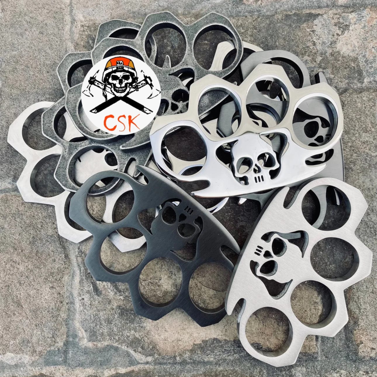 cskforged Skull 4 Finger Ring knuckle-Pick A Color