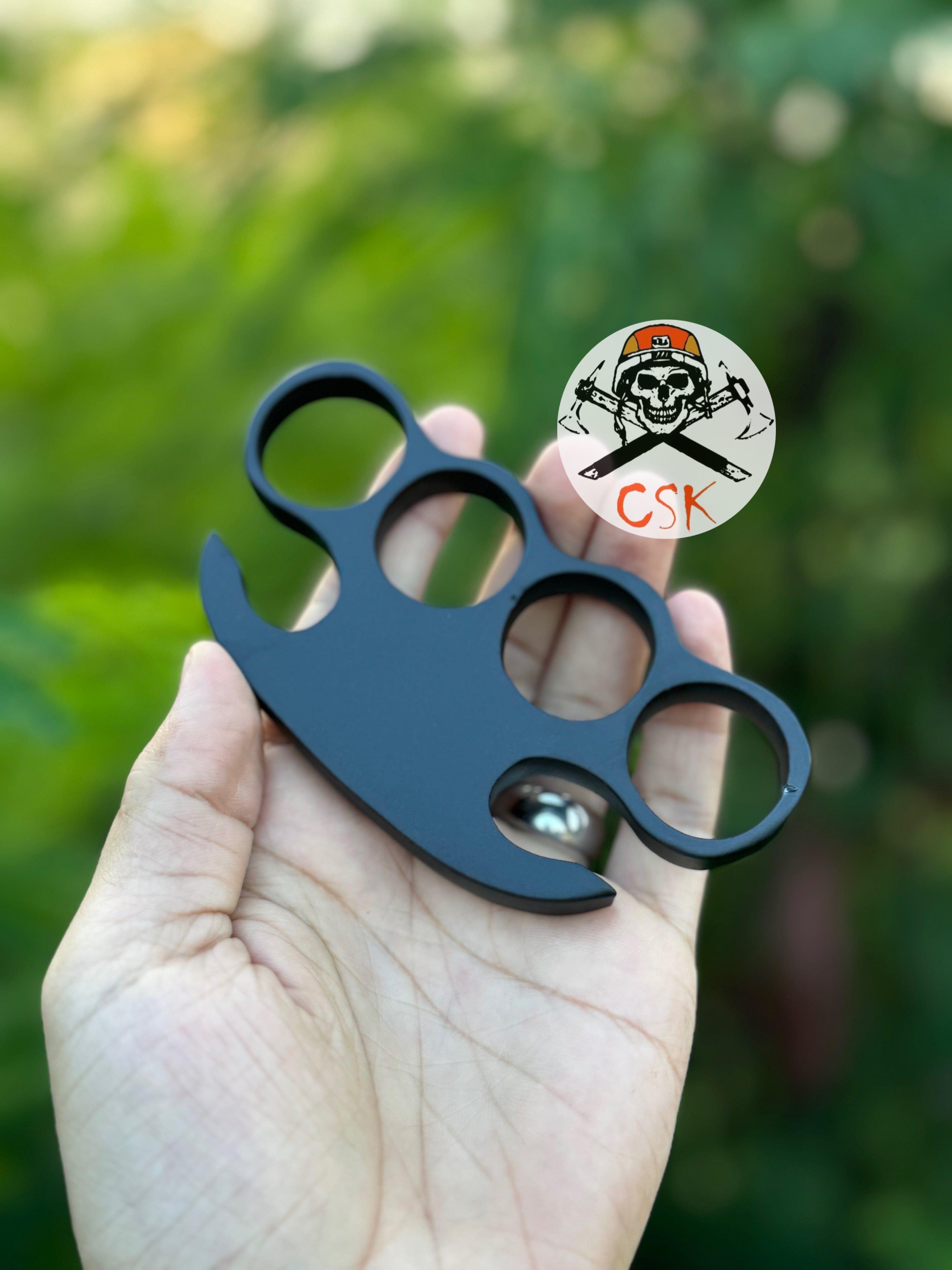 cskforged Unique Black-Coated Knuckle | Handcrafted Black-Coated Elegance