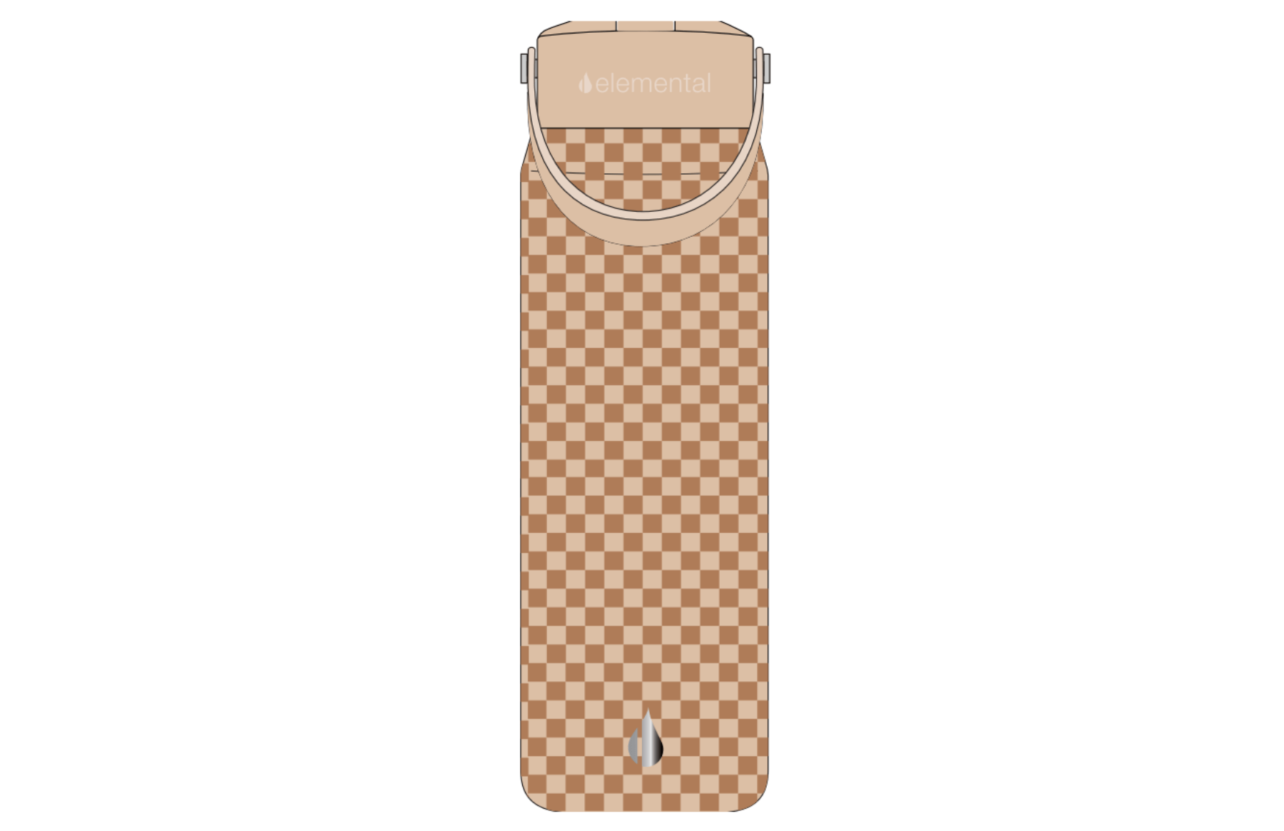 Elemental Bottles Insulated Water Bottle Brown Check FITCO - Elemental® Core 40oz Bottle