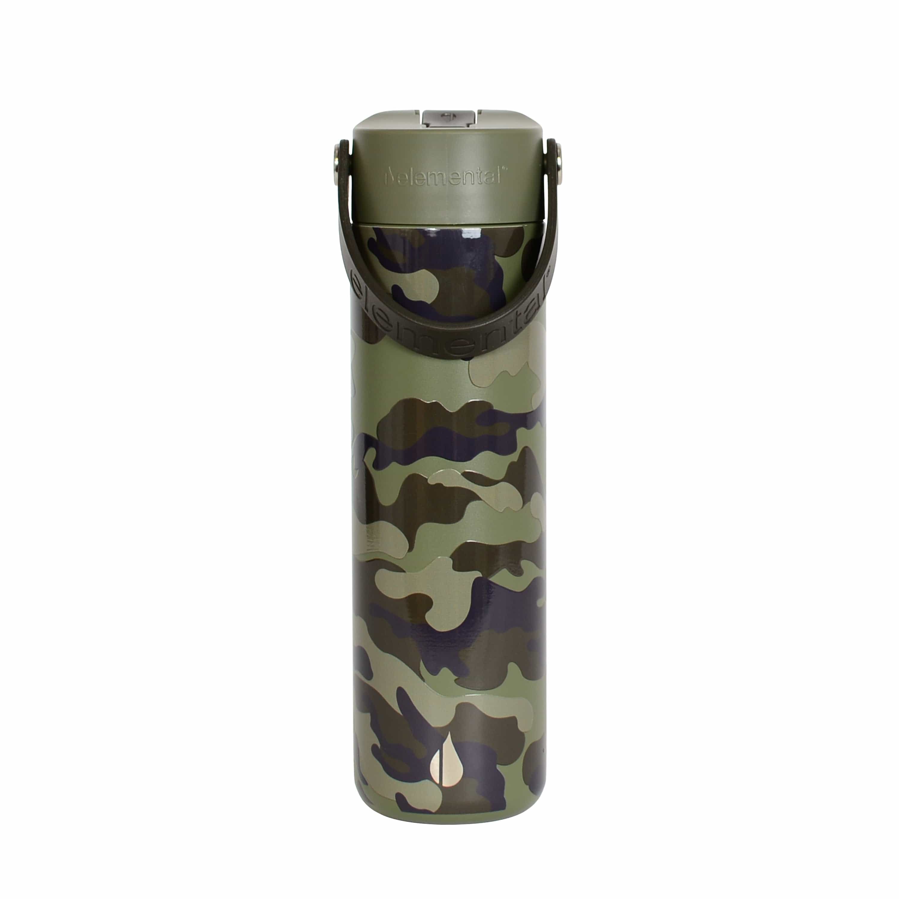 Elemental Bottles Insulated Water Bottle Dark Green Camo FITCO - Elemental® Core 24oz Bottle