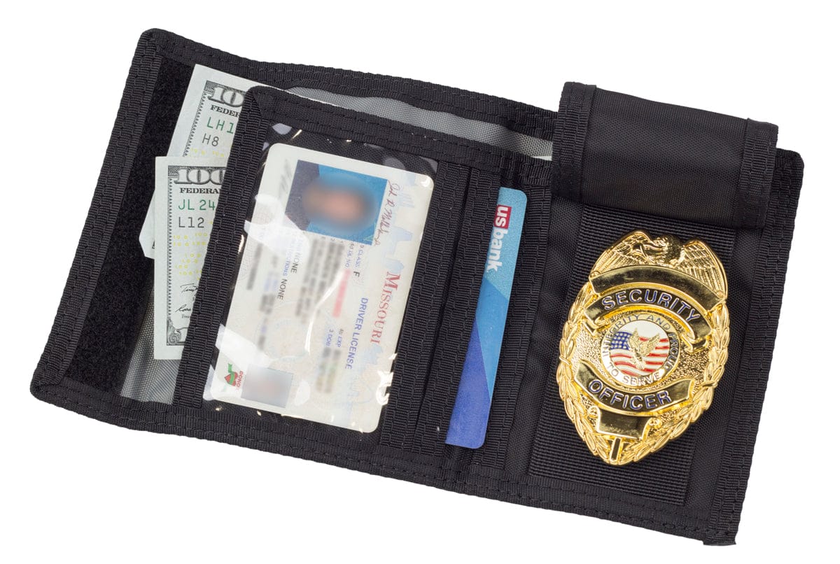 Elite Survival Systems Wallets and Pocket Organizers Black Tri-Fold Badge Wallet