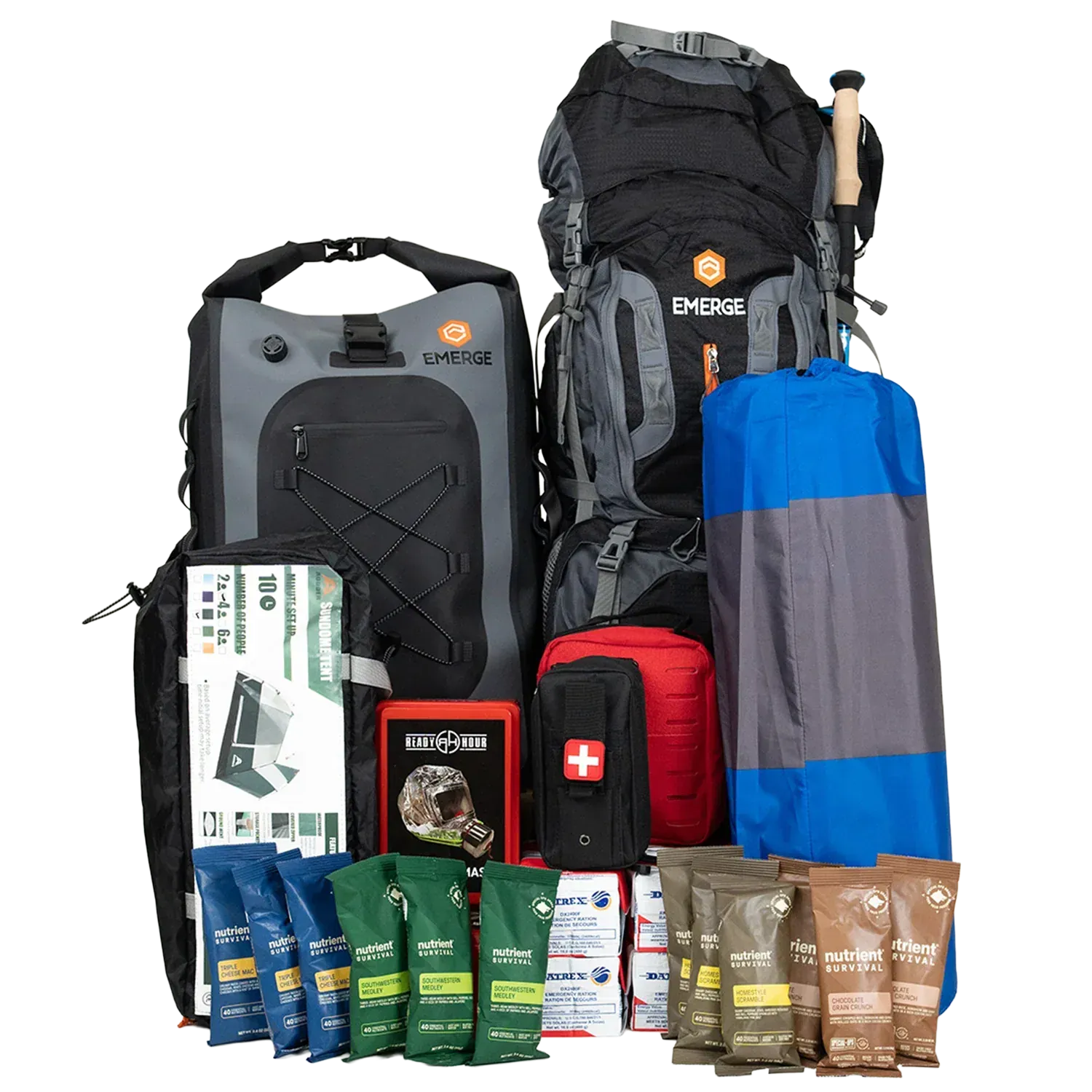 Emerge Survival Emergency Supplies 2-Person Kit Evacuation Pro Bag