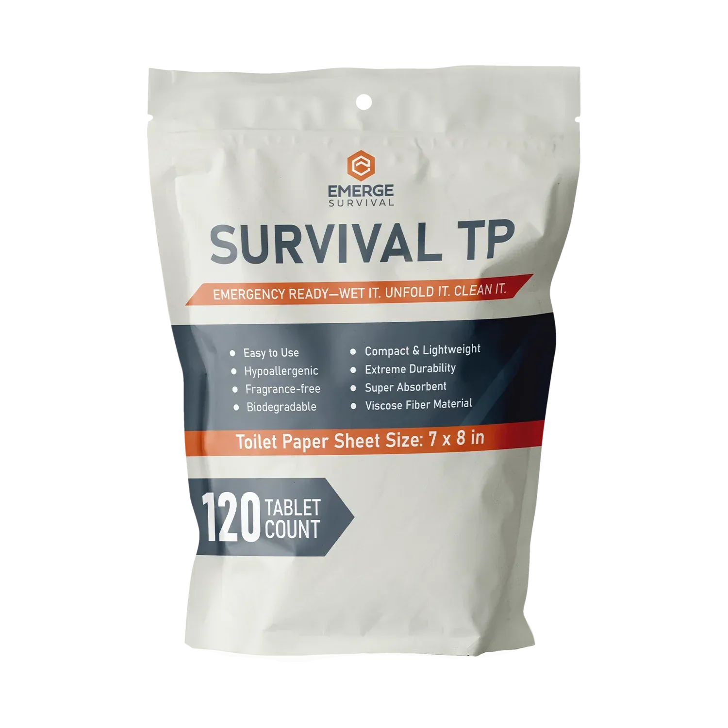 Emerge Survival Emergency Supplies One Pack (x120 Total) Emerge Survival Toilet Paper