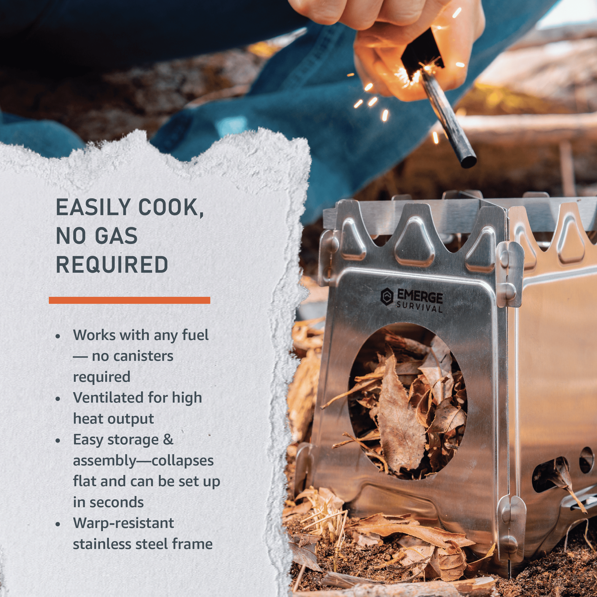 Emerge Survival Survival Stove Collapsible Mini Stove