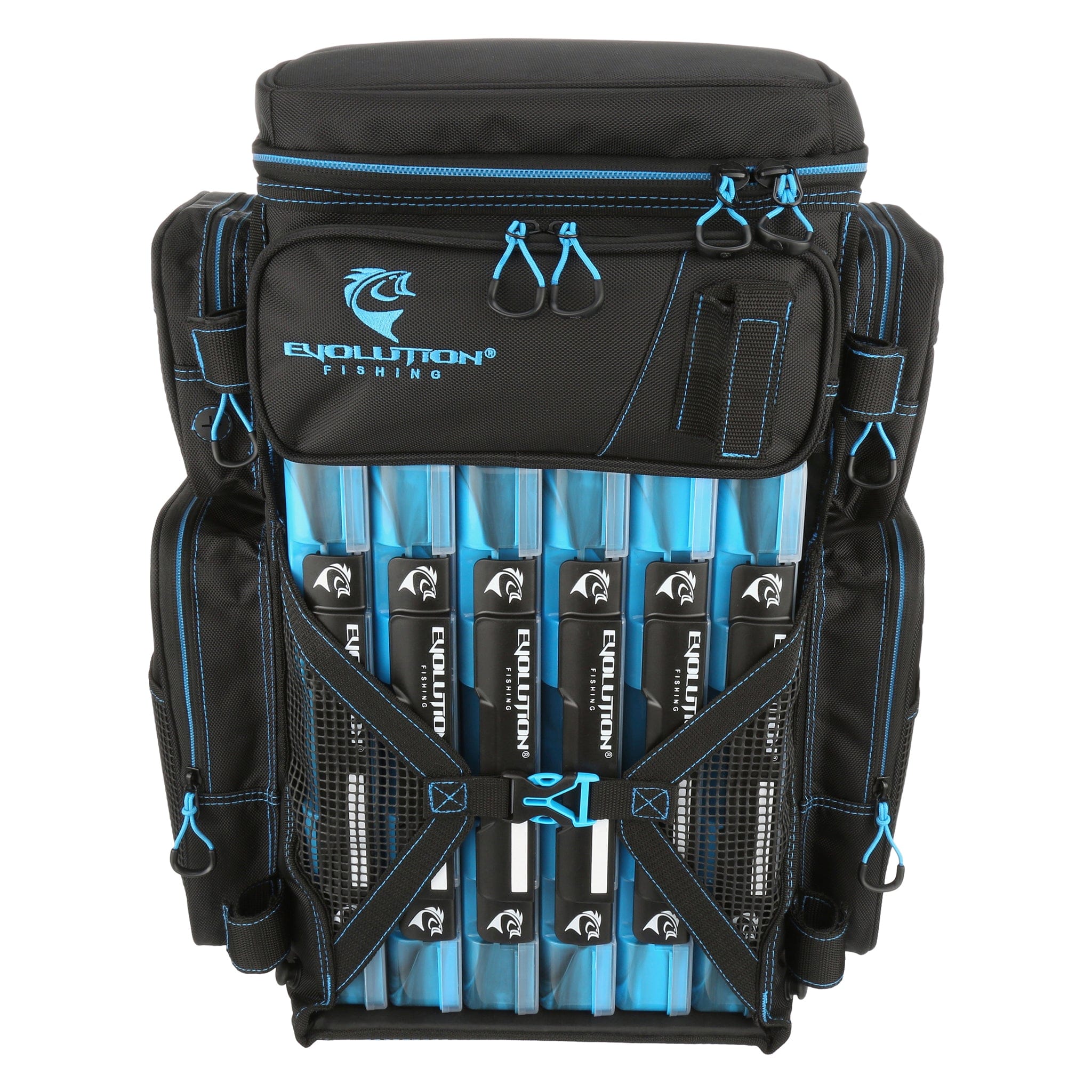Evolution Outdoor Drift Series Bags Drift Series 3700 Tackle Backpack with Rod Holders & QuikLatch Trays