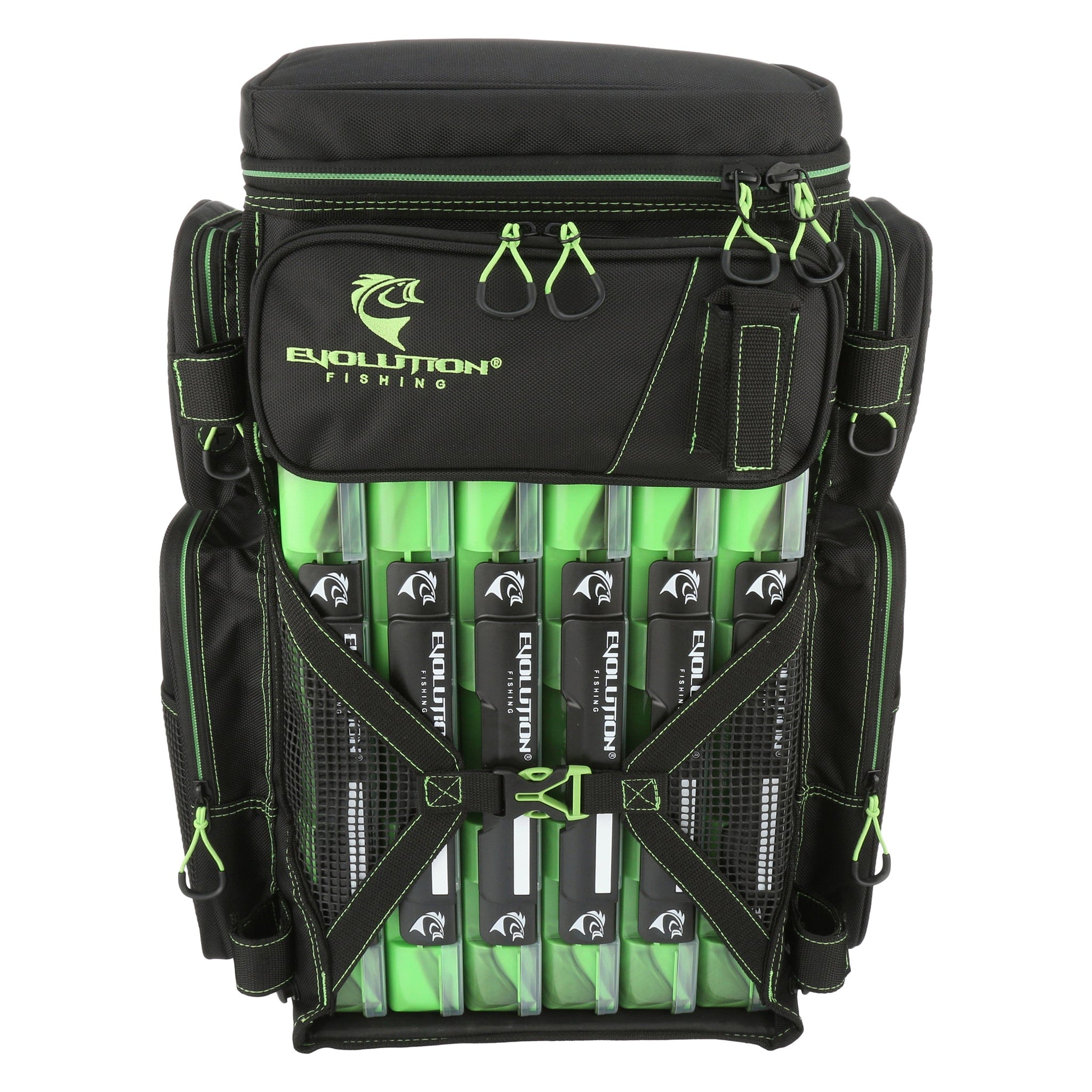 Evolution Outdoor Drift Series Bags Drift Series 3700 Tackle Backpack with Rod Holders & QuikLatch Trays