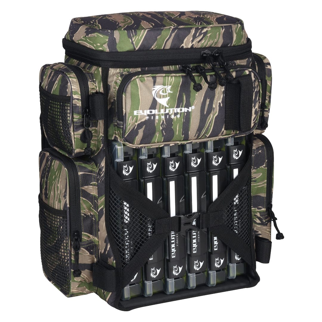 Evolution Outdoor Drift Series Bags Tiger Stripe Drift Series Battle Pack 3600 Tackle Backpack