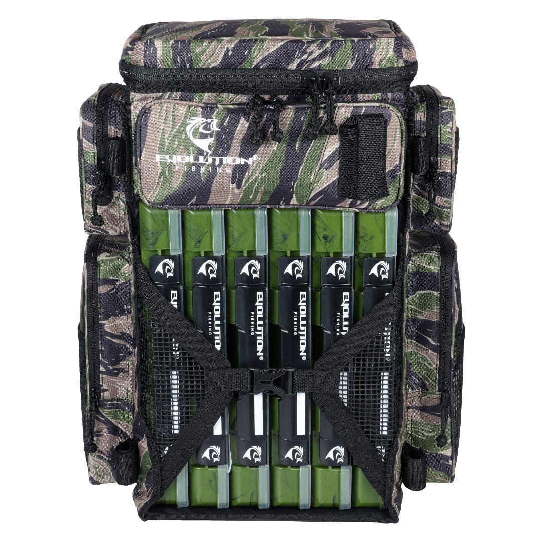 Evolution Outdoor Drift Series Bags Tiger Stripe Drift Series Battle Pack 3700 Tackle Backpack