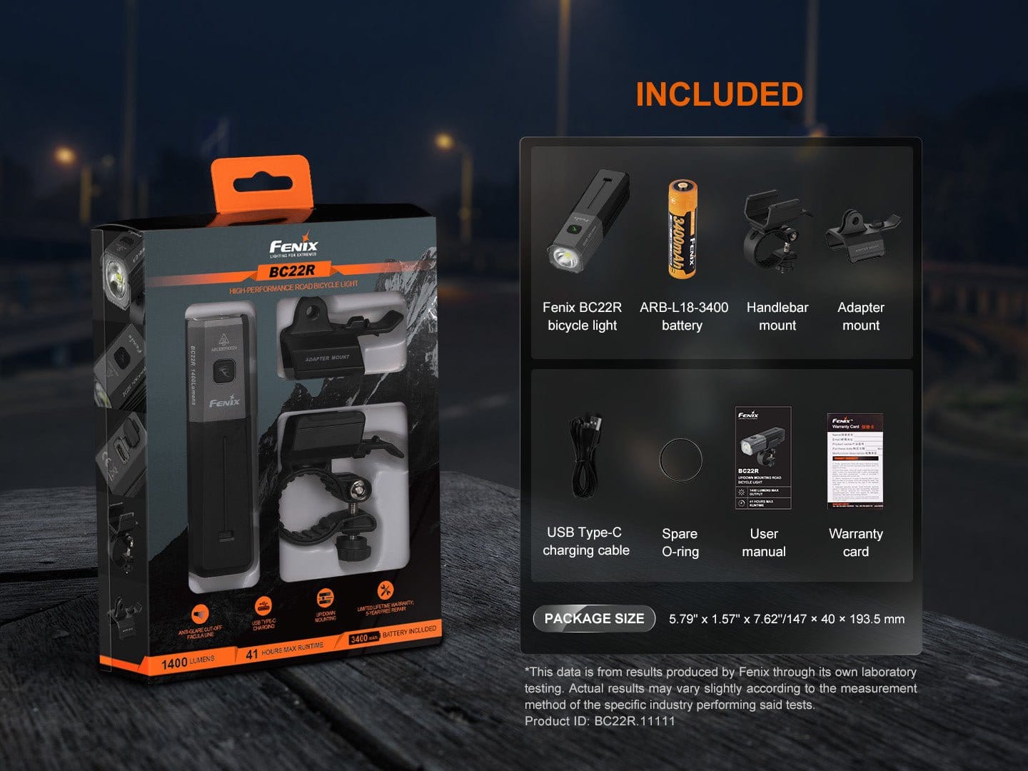 Fenix Store Bike Light Fenix BC22R High-Performance Road Bike Light