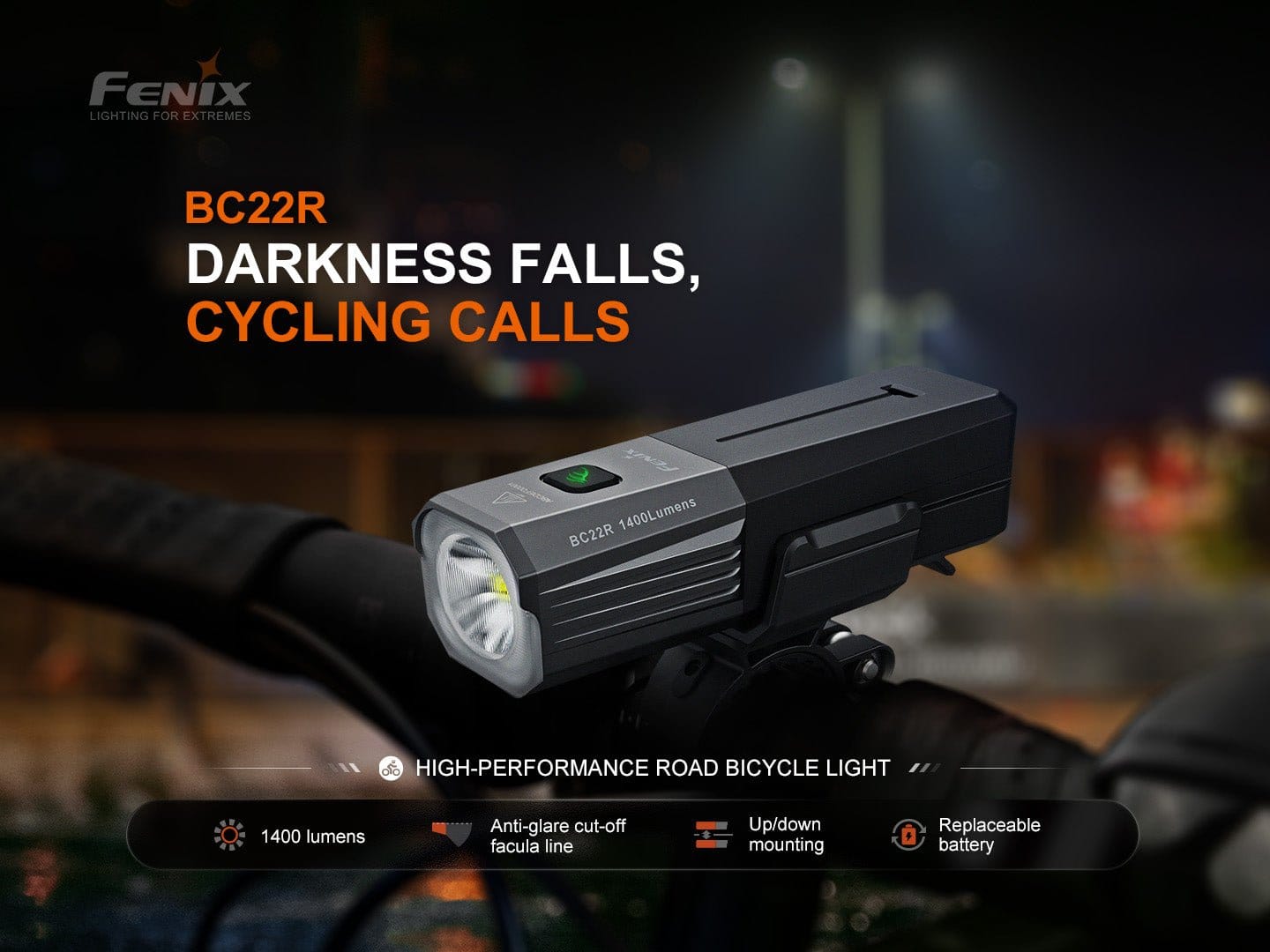 Fenix Store Bike Light Fenix BC22R High-Performance Road Bike Light