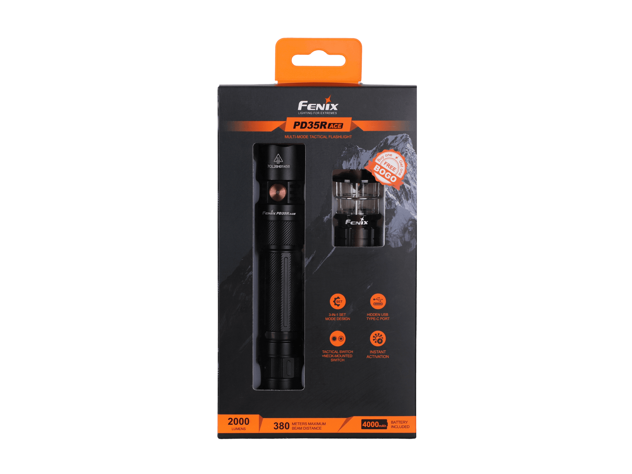 Fenix PD35R ACE Multi-mode Tactical Flashlight + FREE CL01 Mini