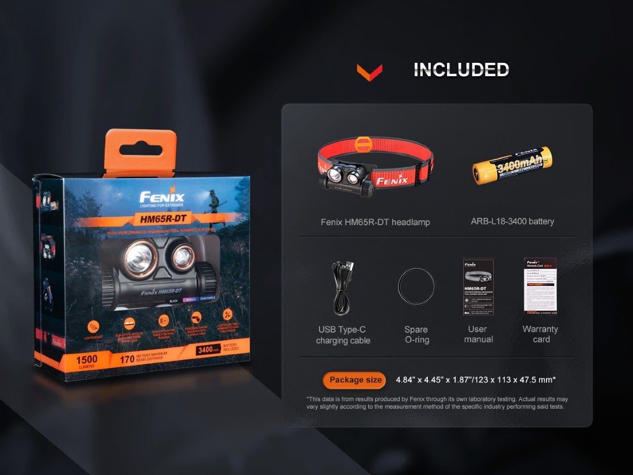 Fenix Store Headlamp Fenix HM65R-DT Trail Running LED Headlamp