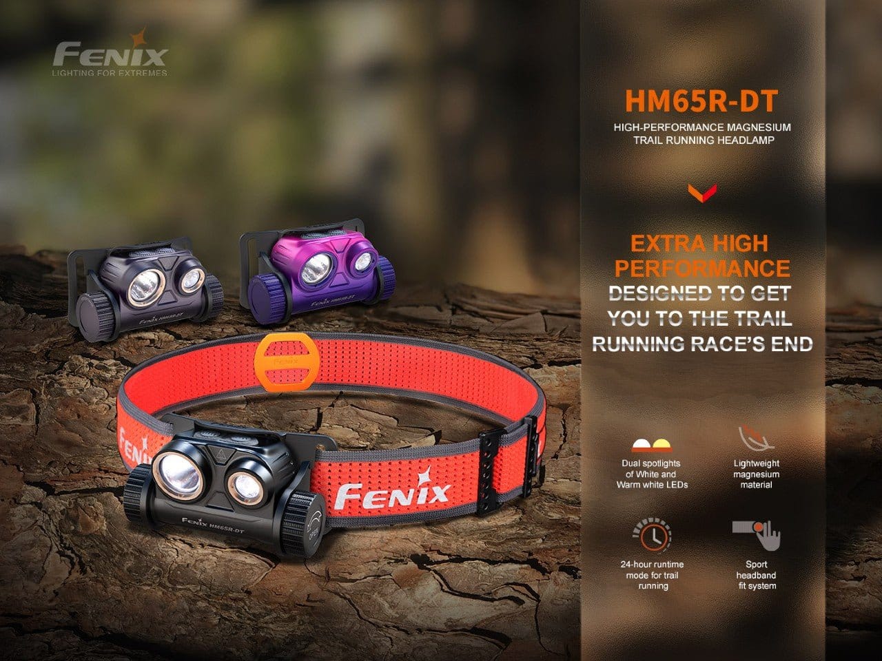 Fenix Store Headlamp Fenix HM65R-DT Trail Running LED Headlamp