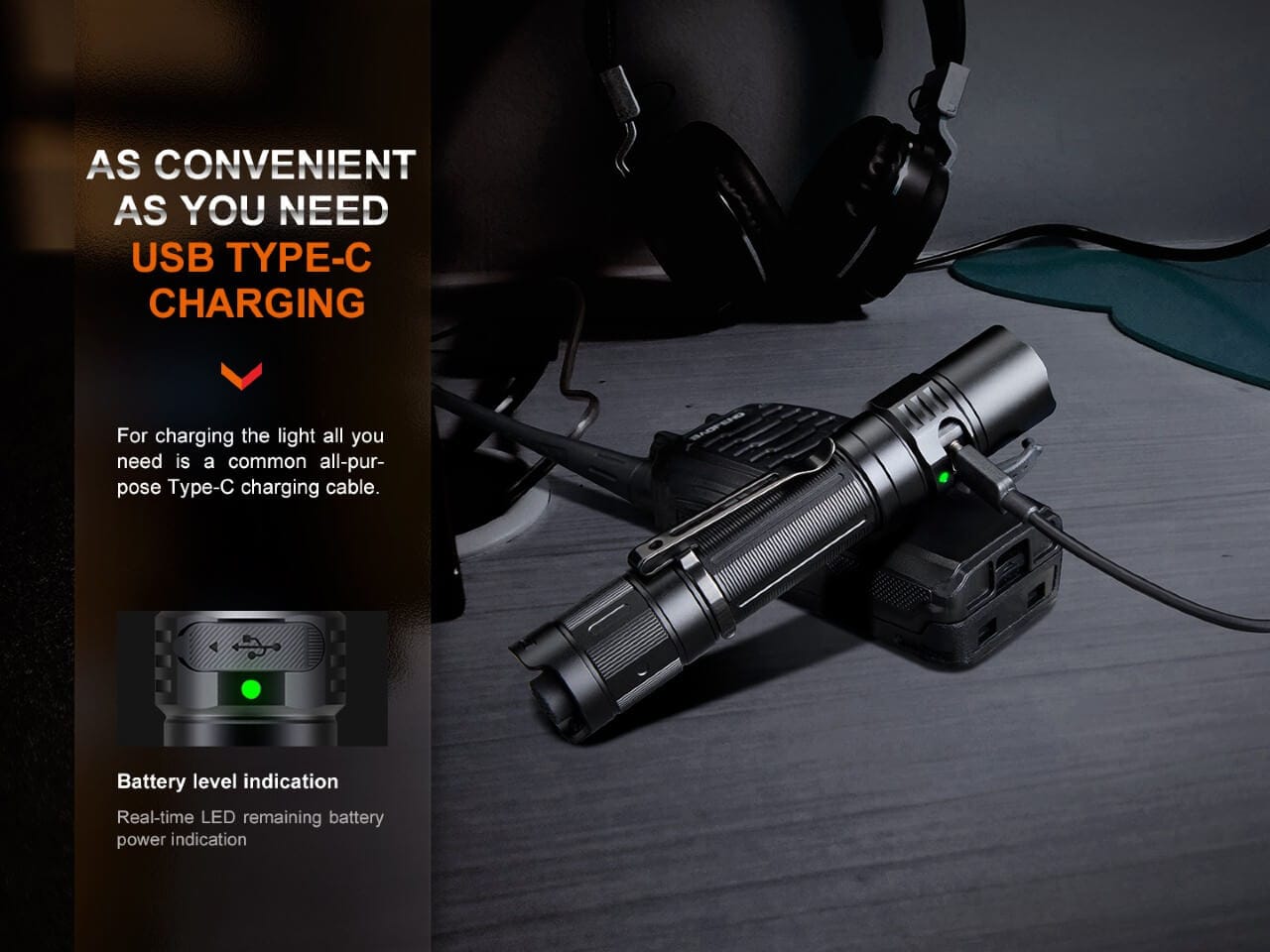 Fenix Store Rechargeable Flashlight Fenix PD35R Compact Rechargeable Tactical Flashlight