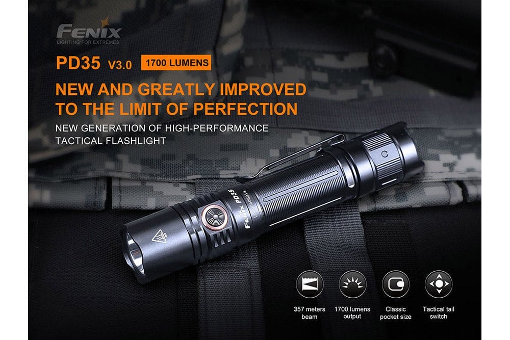 Fenix Store Tactical Flashlight Fenix PD35 V3.0 Everyday Carry Flashlight - 1700 Lumens