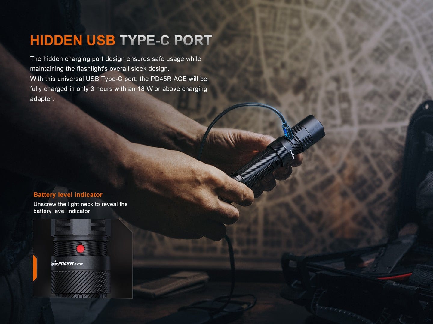 Fenix Store Tactical Flashlight Fenix PD45R ACE Multi-Mode Tactical Flashlight