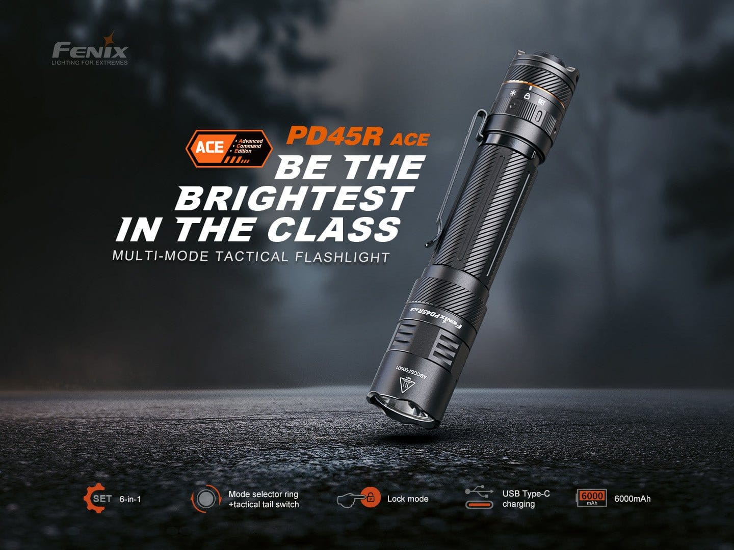 Fenix Store Tactical Flashlight Fenix PD45R ACE Multi-Mode Tactical Flashlight