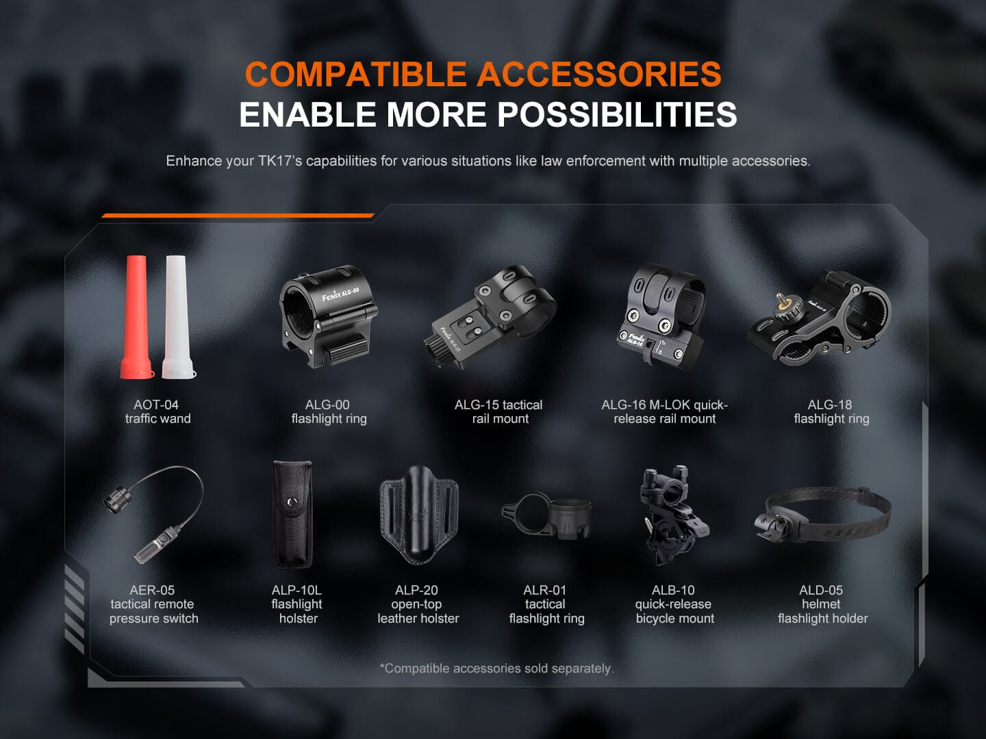 Fenix Store Tactical Flashlight Fenix TK17 Dual Switch Tactical Flashlight